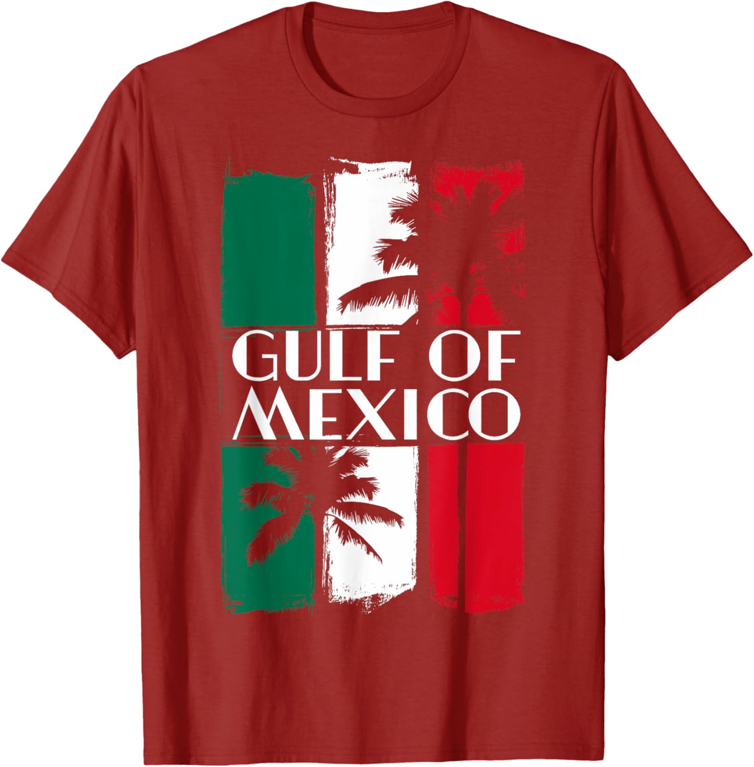 Gulf of Mexico T-Shirt with Mexican Flag Colors and Palm Trees - 18