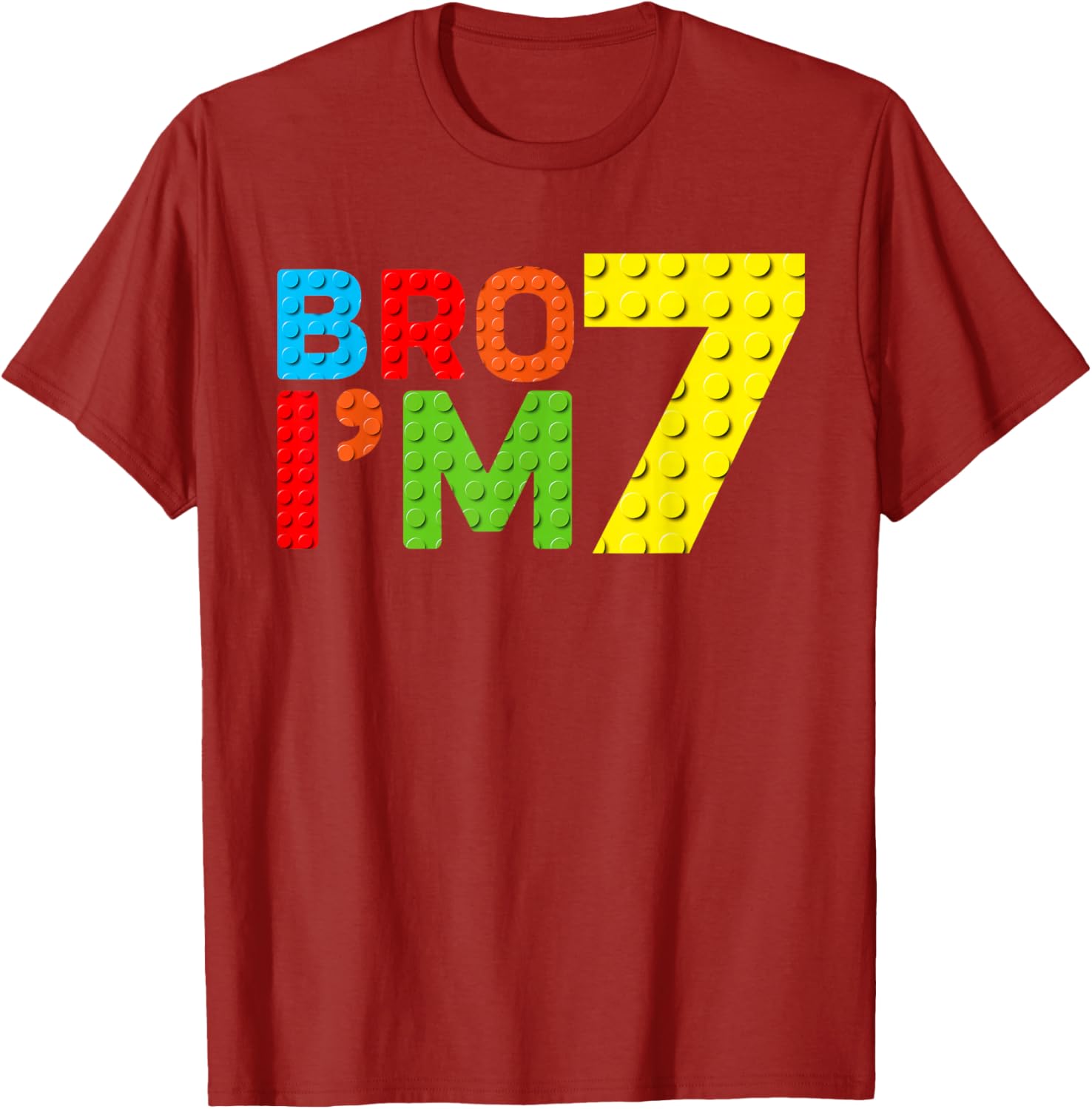 Adorable Boys 7th Birthday Building Block T-Shirt for Fun Celebration - 15