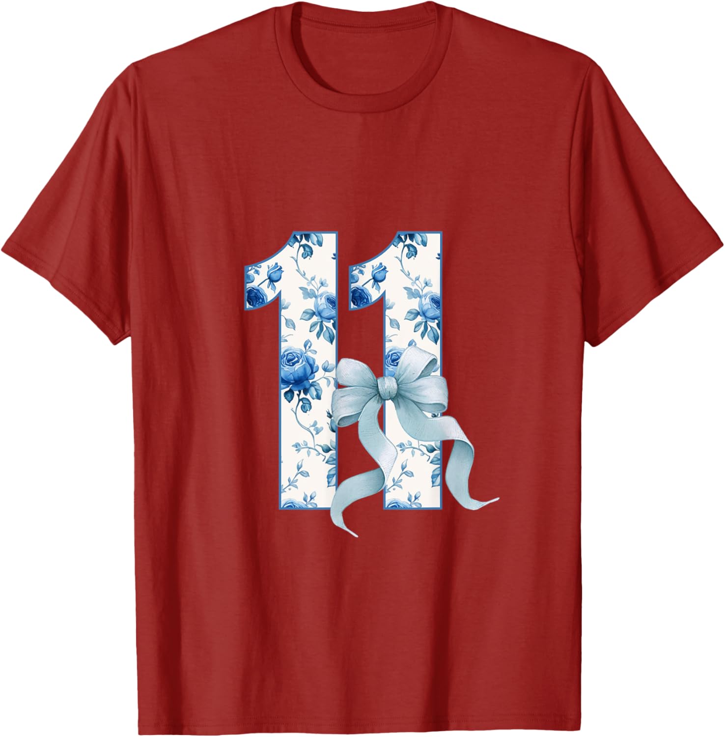 Adorable Birthday Girl Coquette Blue Bow T-Shirt for 11th Birthday Celebrations - 8