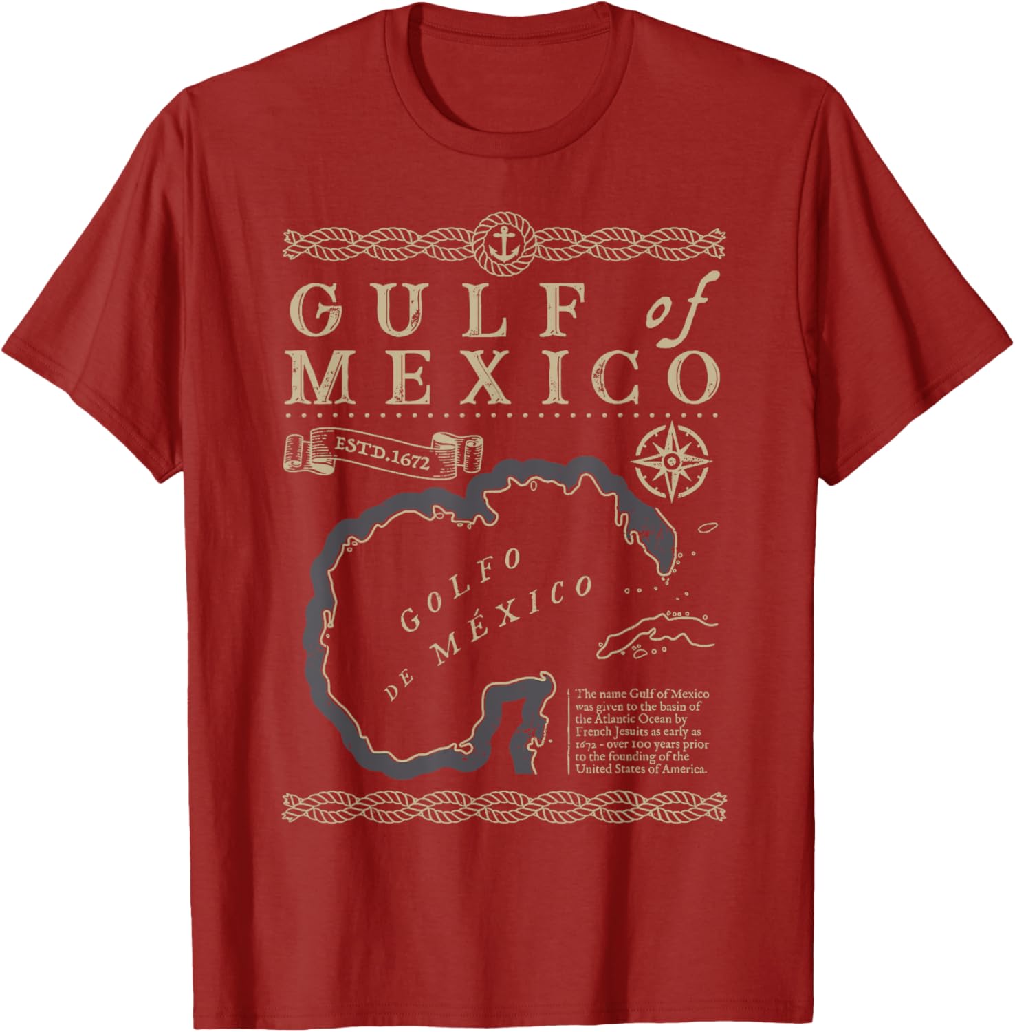 Vintage Gulf of Mexico T-Shirt Since 1672 for Beach Lovers - 15