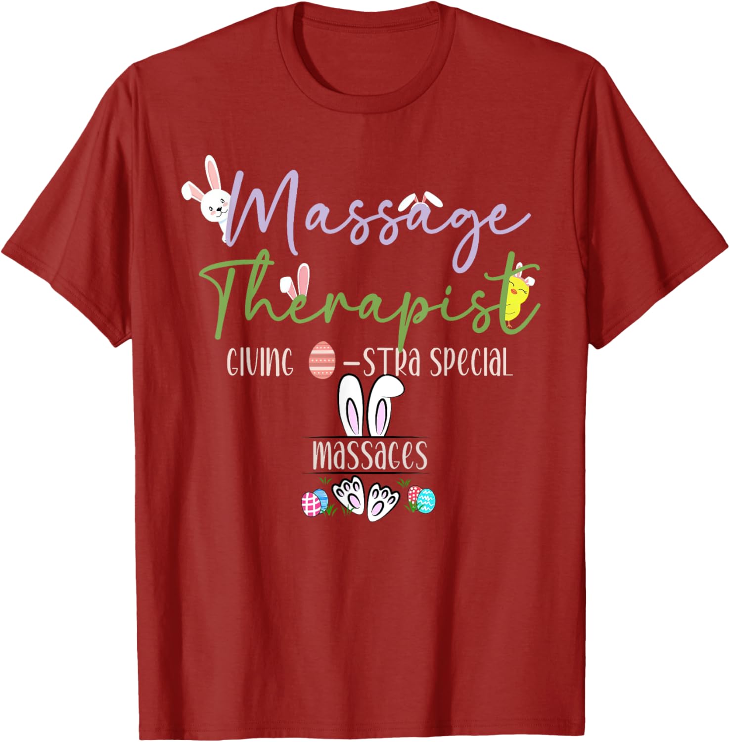 Cute Easter Bunny Massage Therapist T-Shirt for LMTs and Masseuses - 10