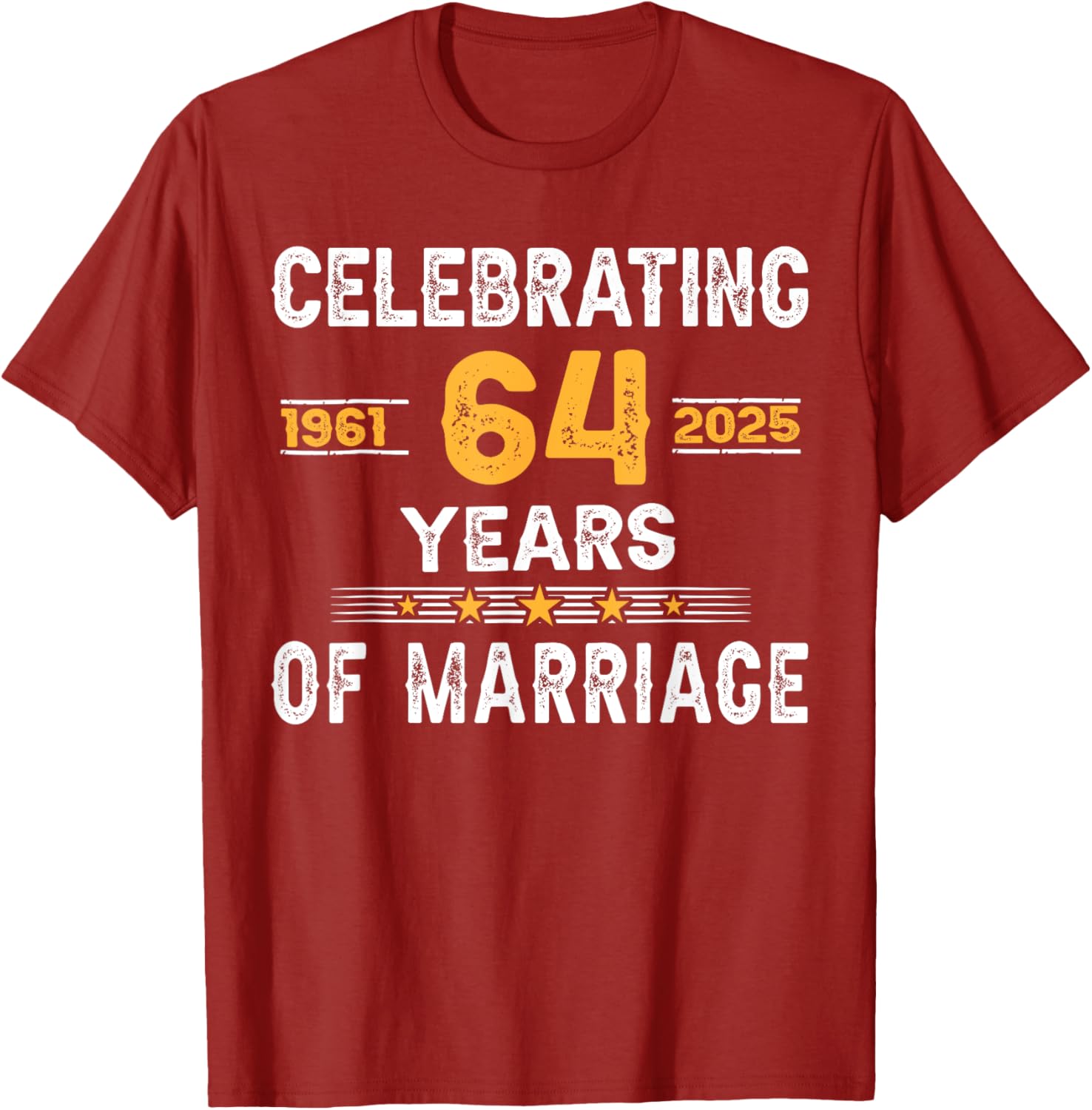 64th Wedding Anniversary T-Shirt for Couples Celebrating 64 Years of Love - 4