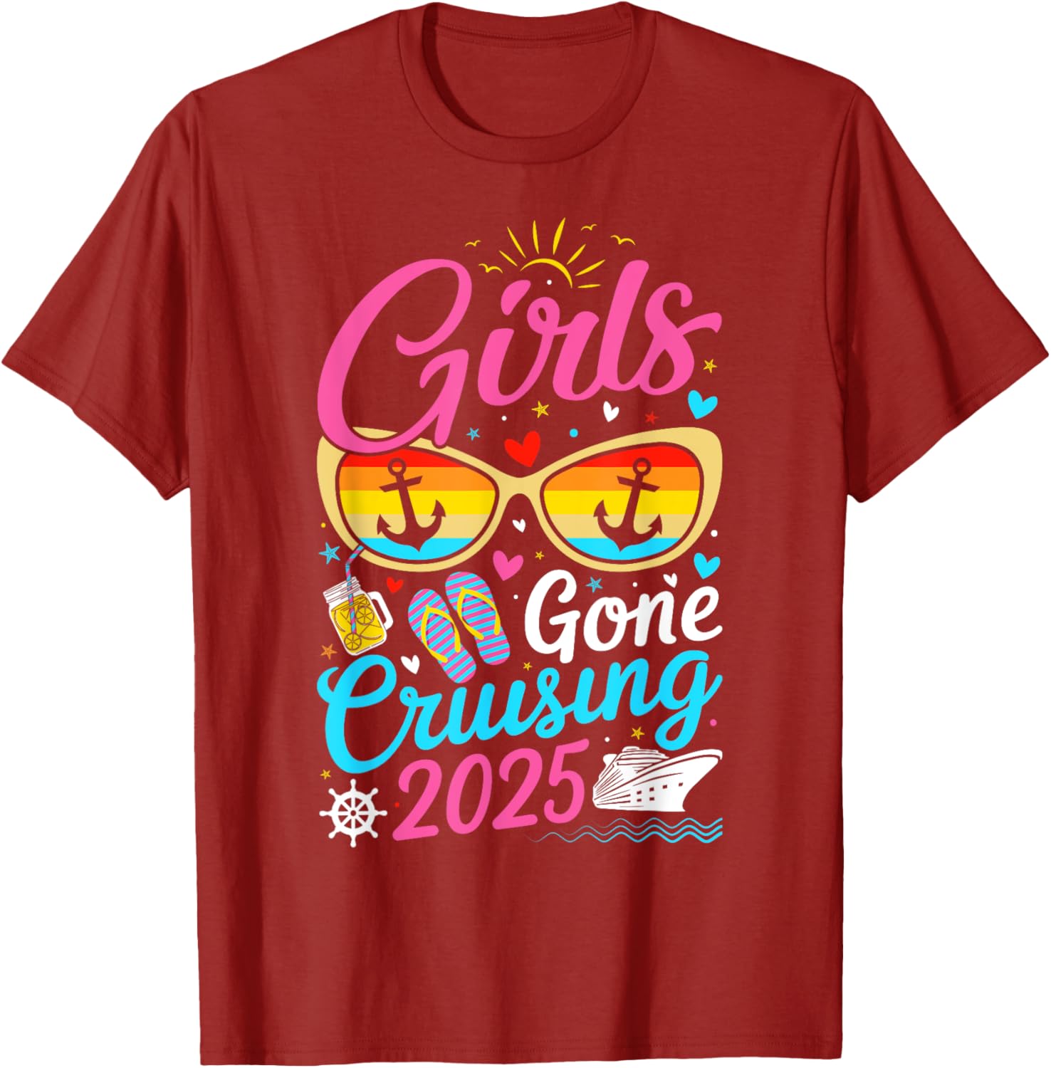 Girls Gone Cruising Vacation 2025 Party Cruise T-Shirt for Fun Adventures - 3