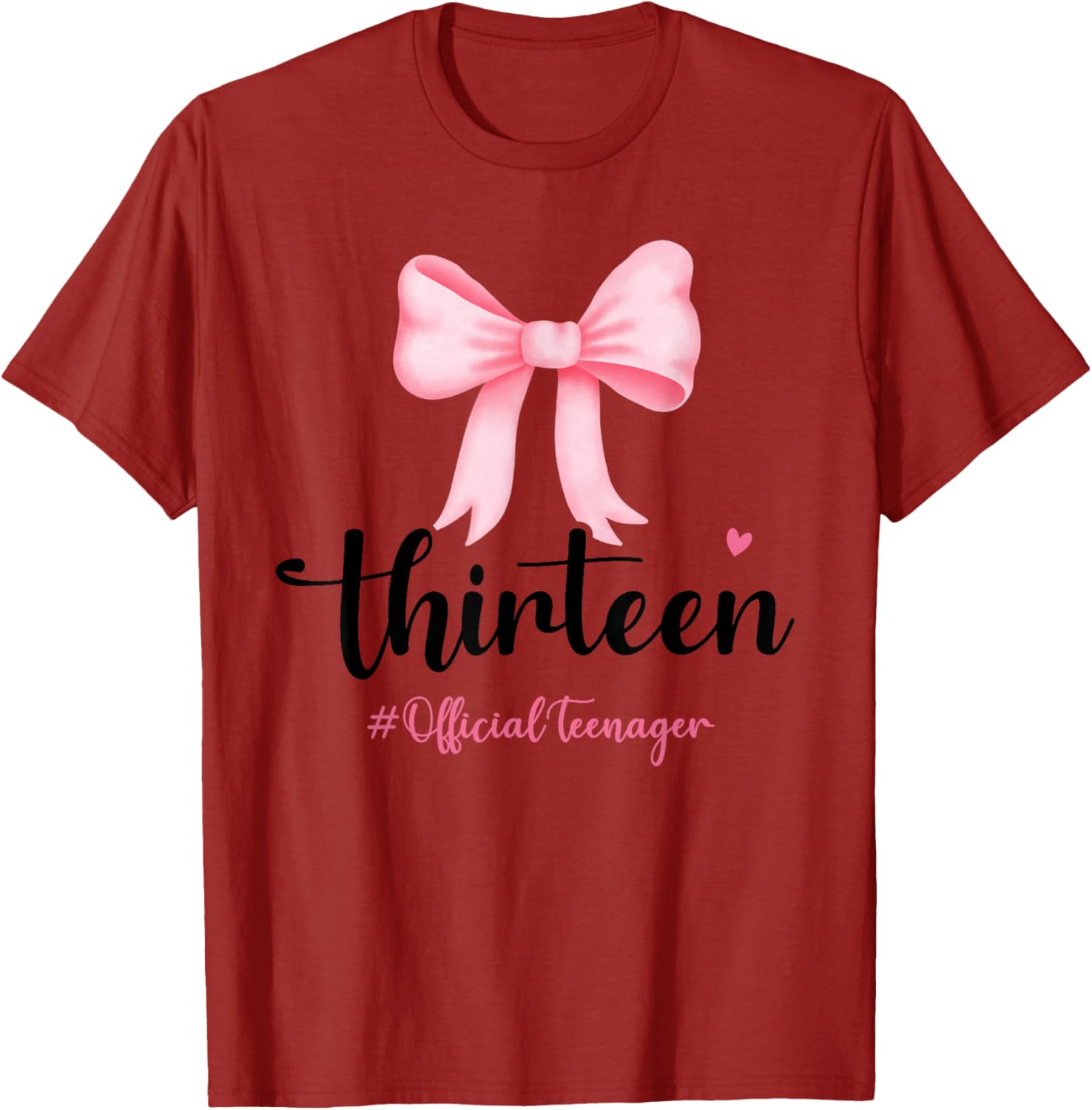 Birthday Girl Pink Coquette Bow T-Shirt for Trendy 13 Year Olds - 13