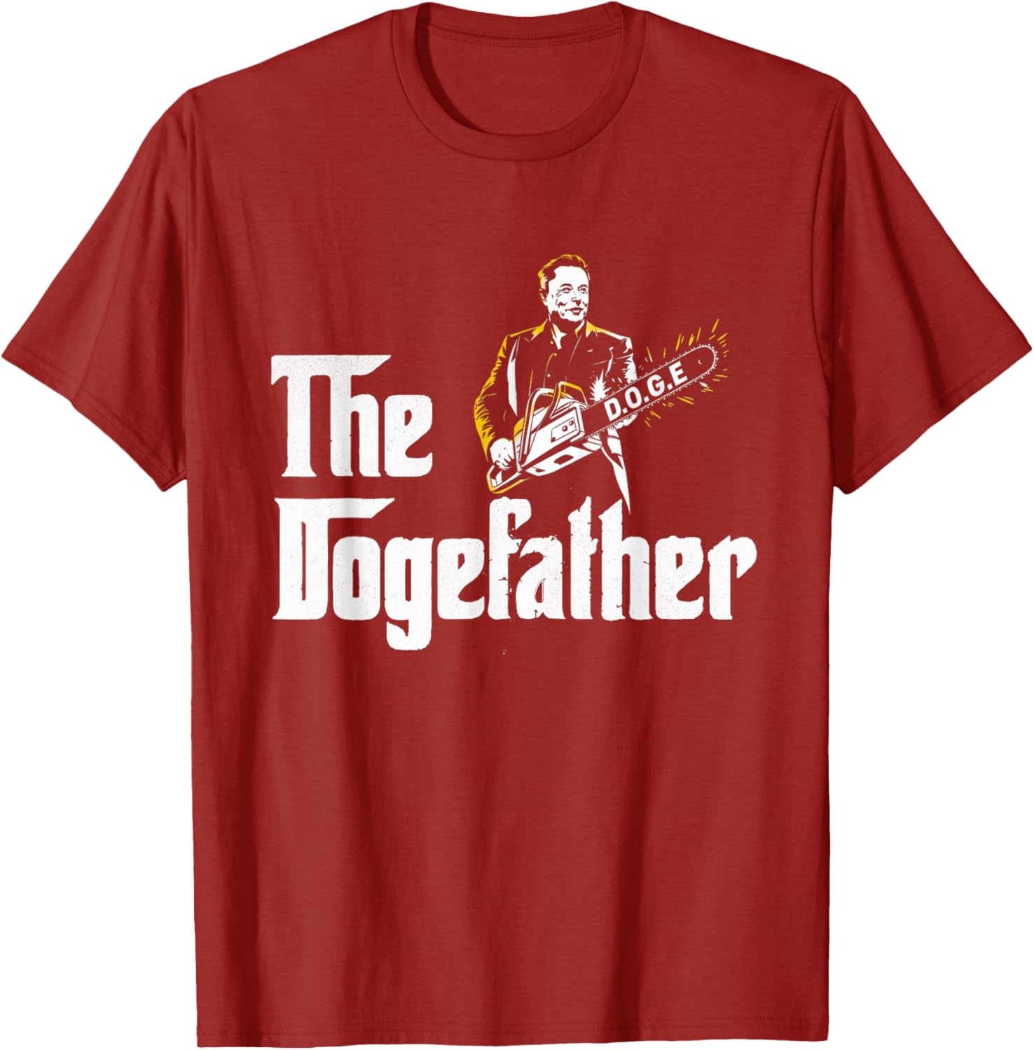 Funny DOGE D.O.G.E Father's Day T-Shirt with Chainsaw Design for Men - 18