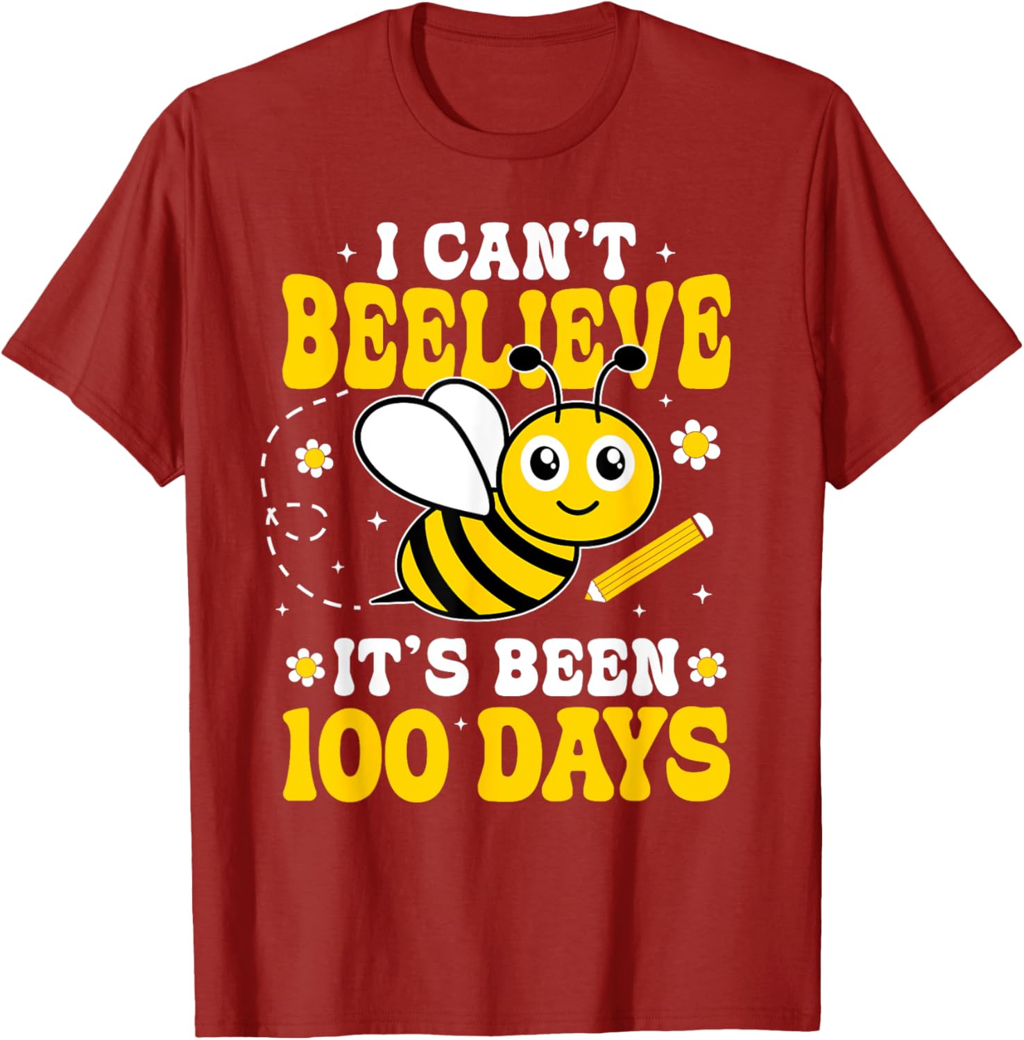 Cute Bee 100 Days of School T-Shirt for Kids Fun School Celebration - 12