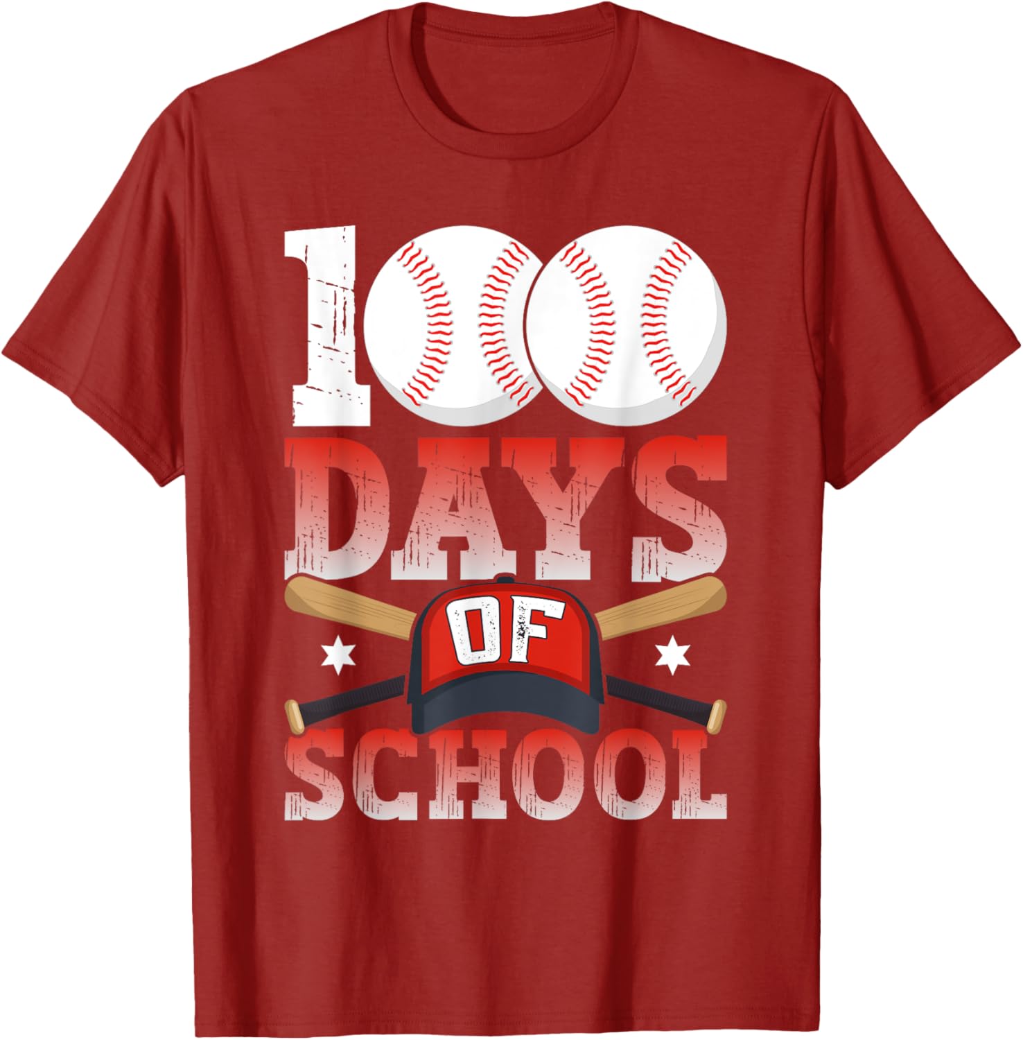 100 Days of School Baseball T-Shirt for Kids Boys Fun 100th Day Celebration - 10