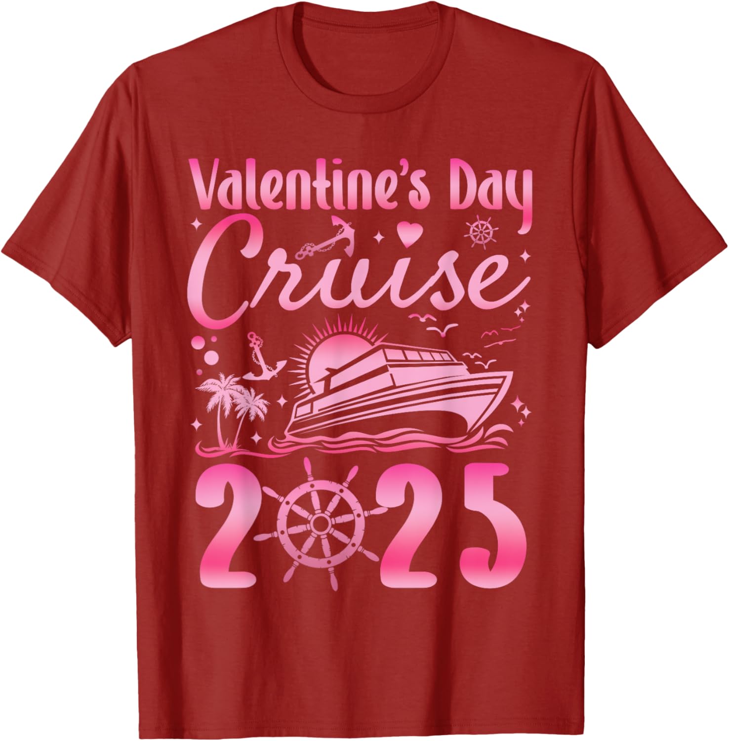 Romantic Valentine's Day Couples Family Cruise T-Shirt 2025 Getaway - 6