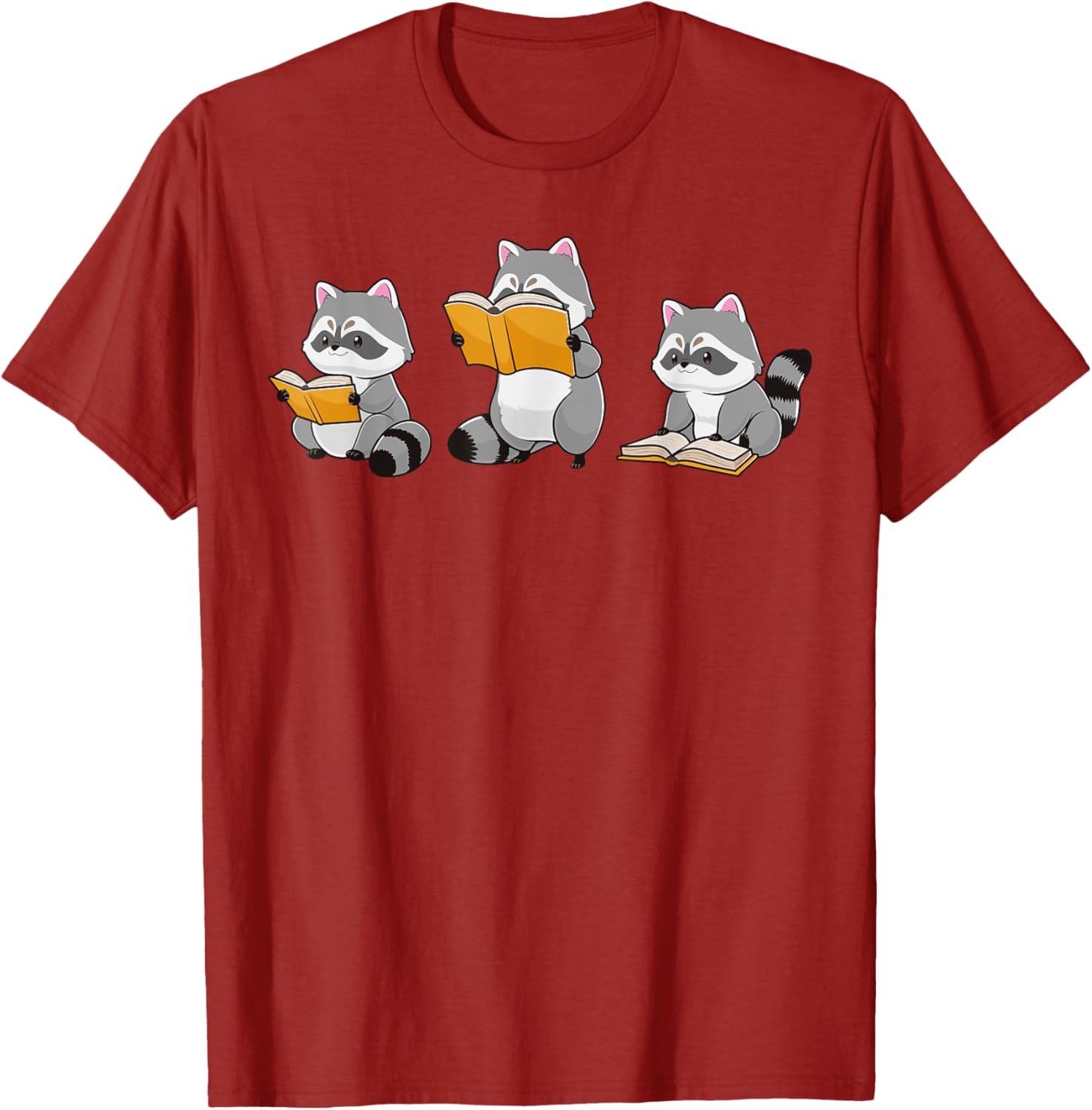 Cute Raccoon Reading Books T-Shirt for Book Lovers and Bookworms - 20