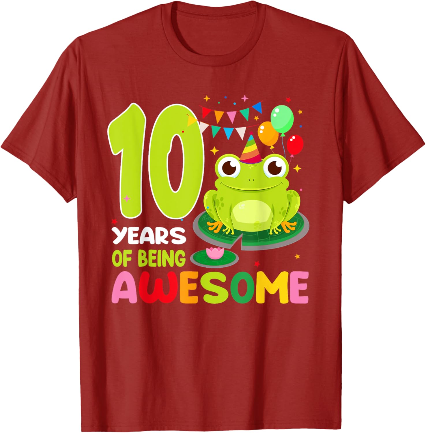 10th Birthday Frog Lover T-Shirt Celebrating 10 Years of Awesome Fun - 3