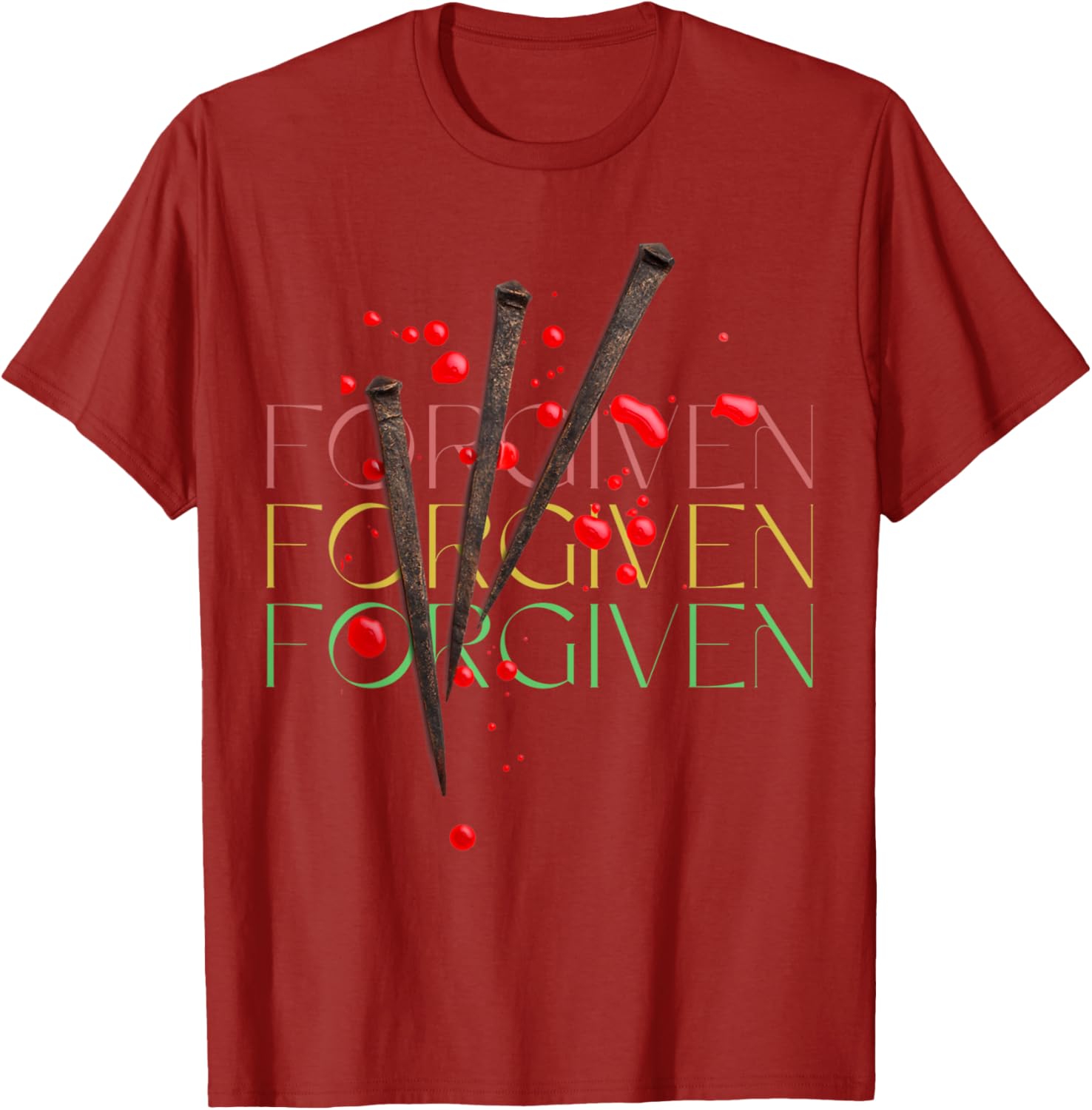 Forgiven Love Jesus T-Shirt Faith Graphic Tee for Christians - 1