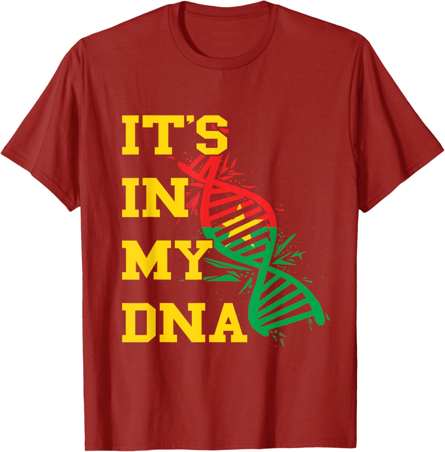 Burkina Faso Flag DNA Pride T-Shirt for Proud Burkina Fasoans - 4