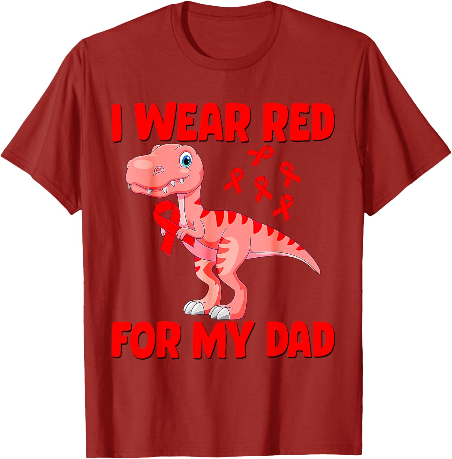 I Wear Red For My Dad Heart Disease Awareness Toddler T-Shirt - 5