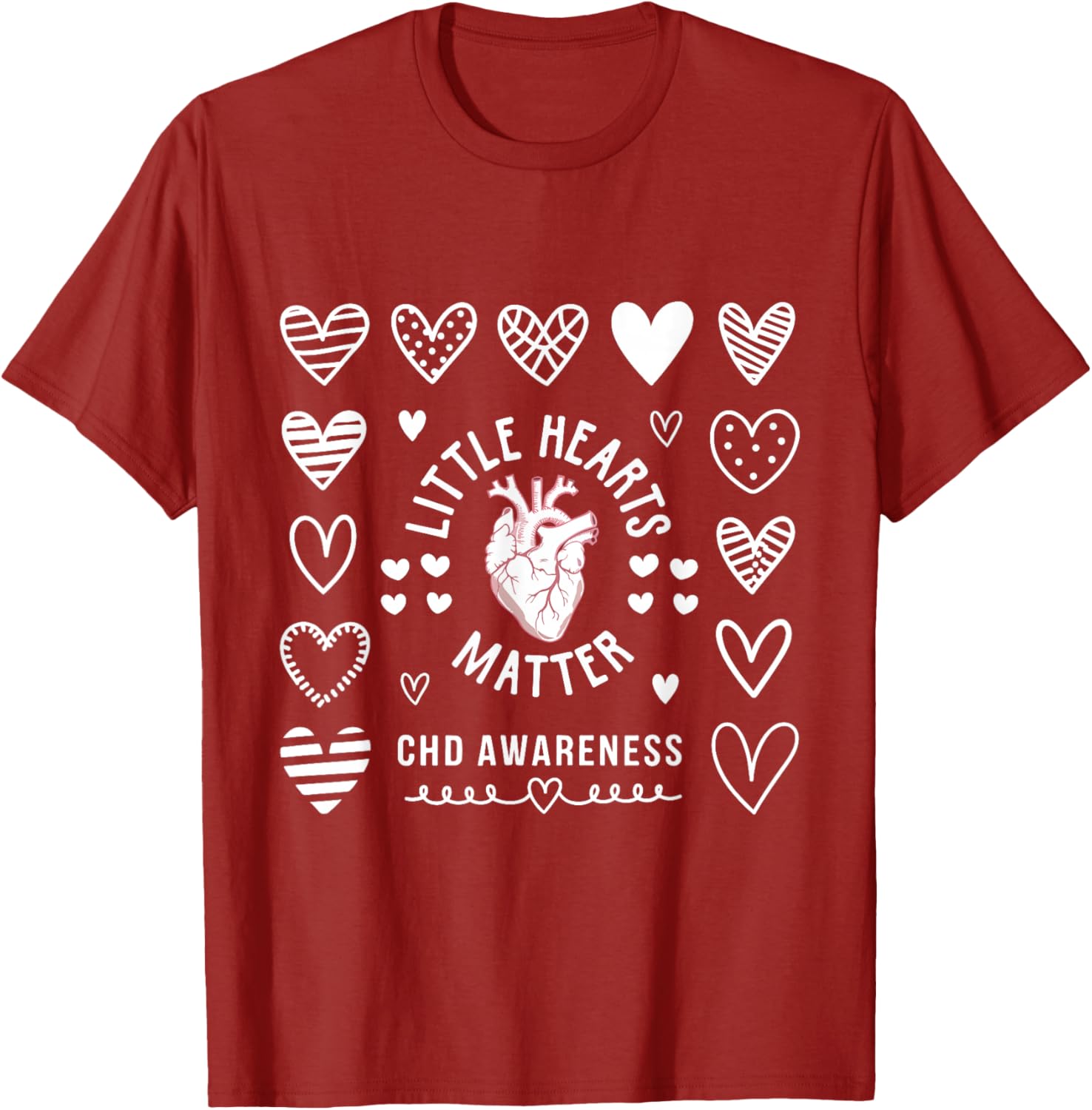 Heart Anatomy Valentine CHD Awareness T-Shirt for Heart Health Support - 25