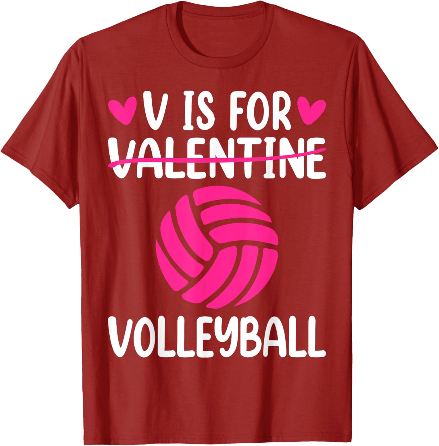 V is for Valentine Volleyball T-Shirt for Boys and Girls Fun Style - 1