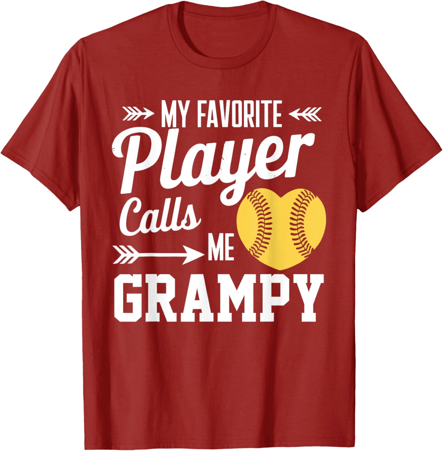 My Favorite Player Calls Me Grampy Softball T-Shirt for Proud Grandparents - 5