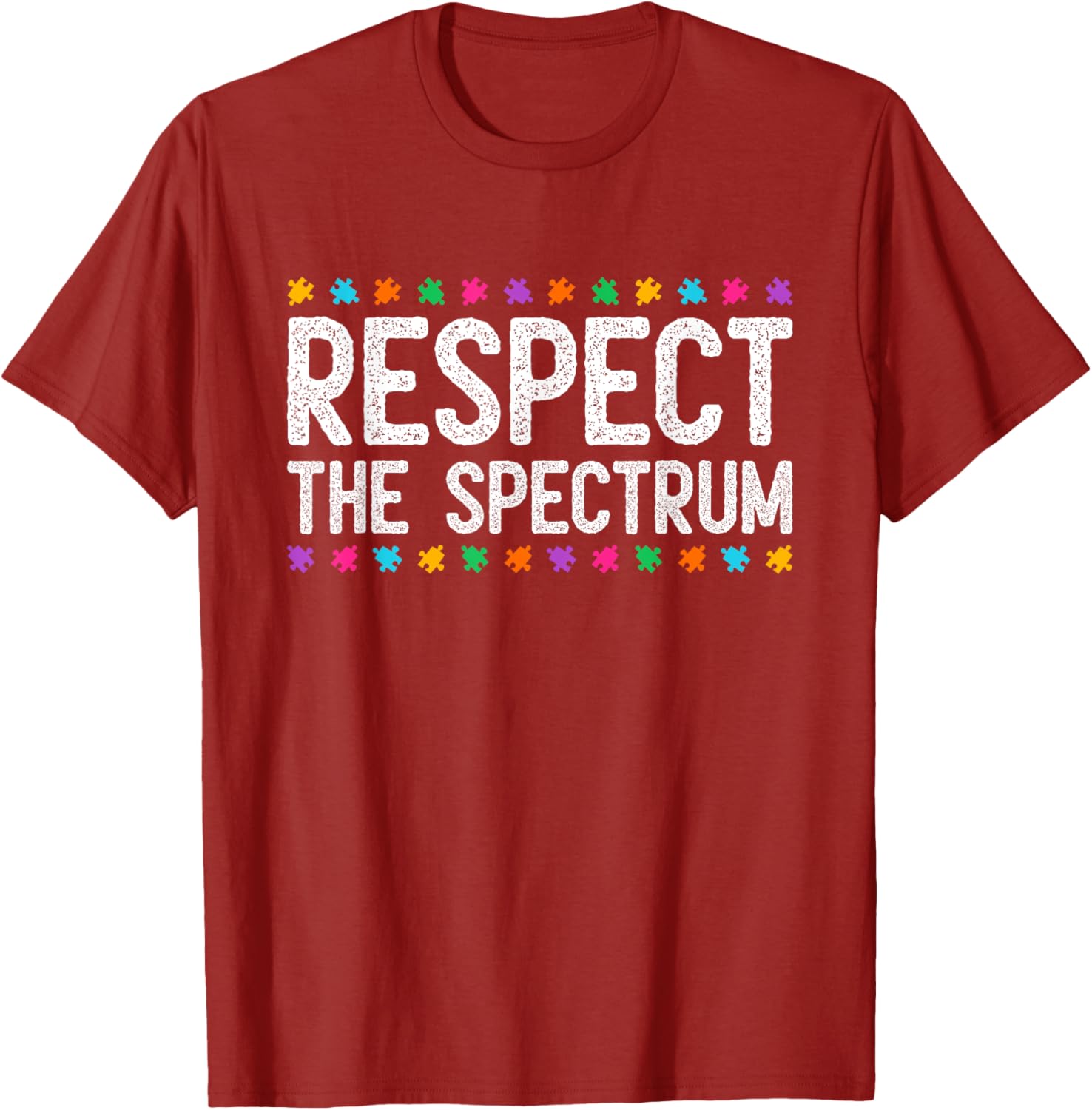 Respect The Spectrum Autism Awareness Puzzle Piece Warrior T-Shirt - 11