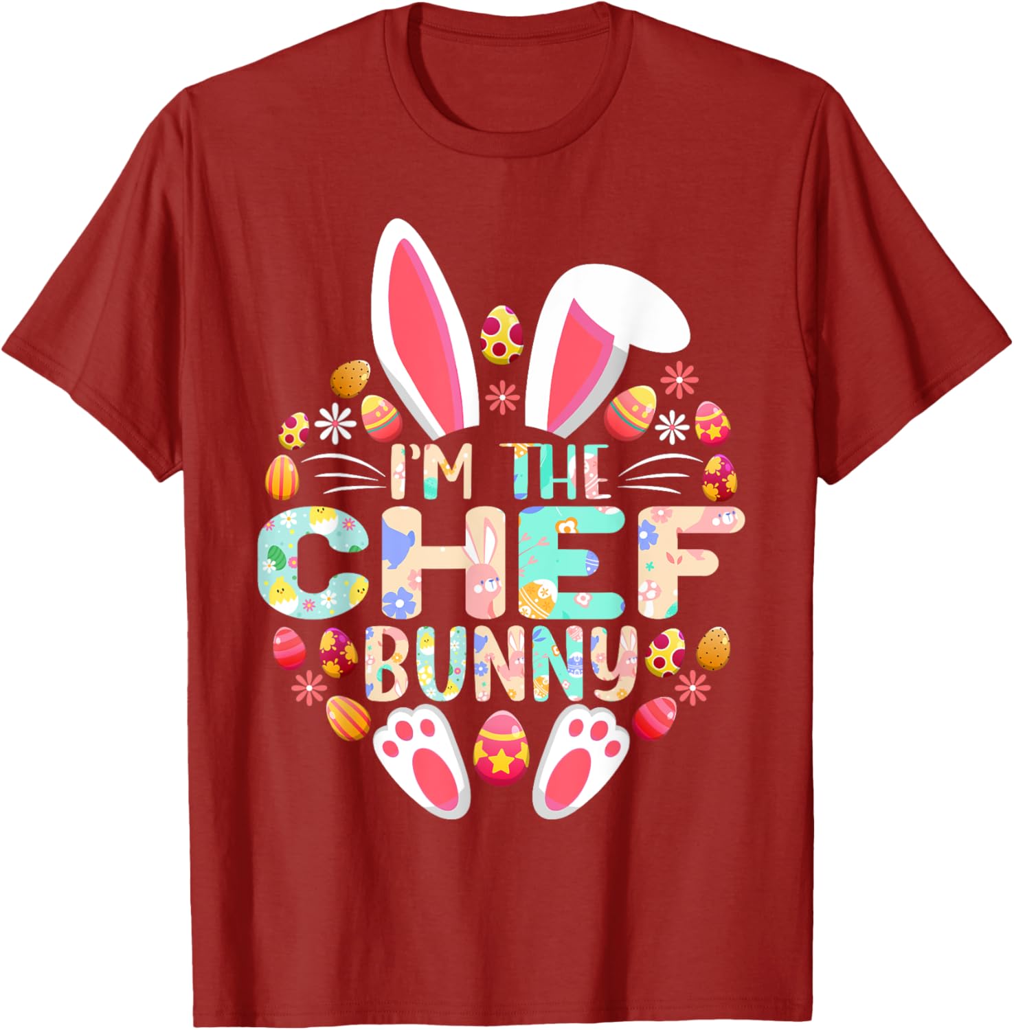 Funny Easter Family Matching T-Shirt I'm The Chef Bunny Design - 11