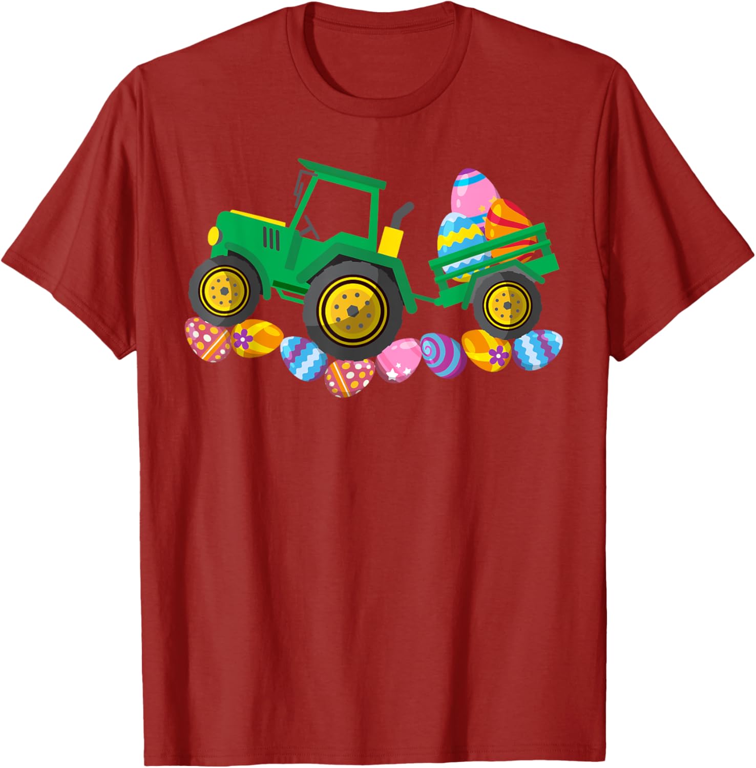 Easter Bunny Toddler T-Shirt for Boys and Girls with Farmer Tractor Eggs - 7