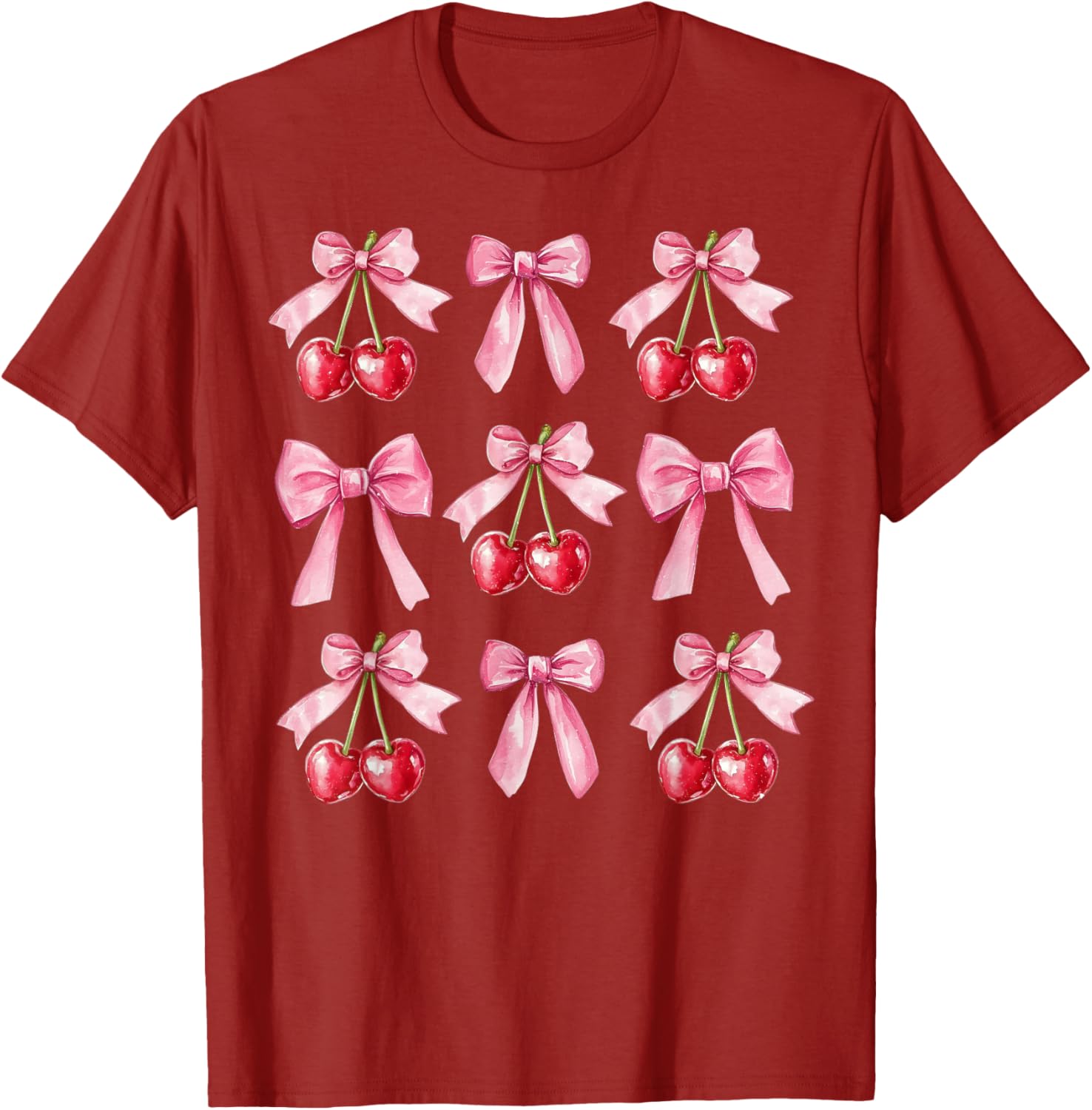 Cute Pink Coquette Bow Cherry Valentine's Day Sweater for Women and Girls - 18