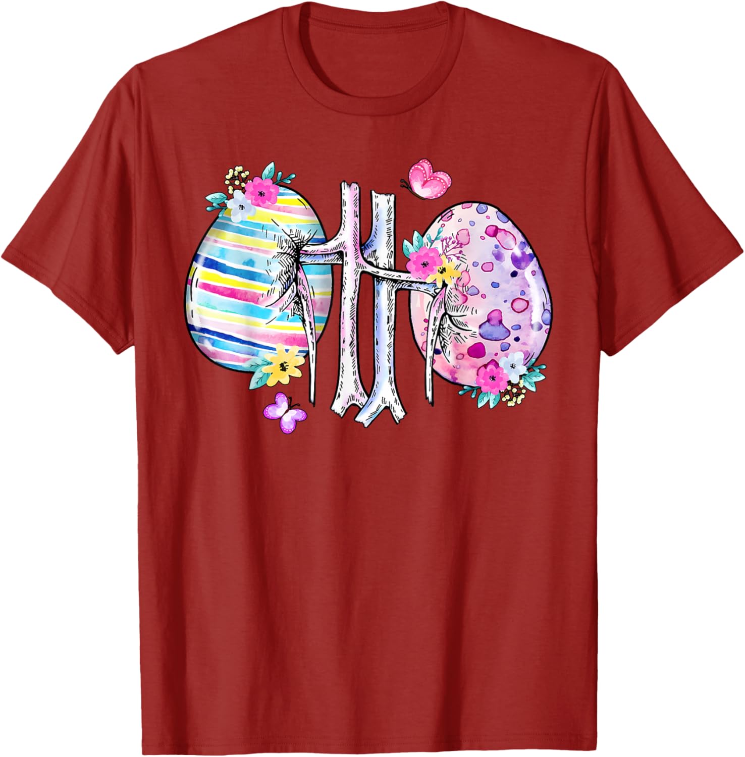Floral Kidney Easter Egg T-Shirt for Dialysis Nurses and Technicians - 9
