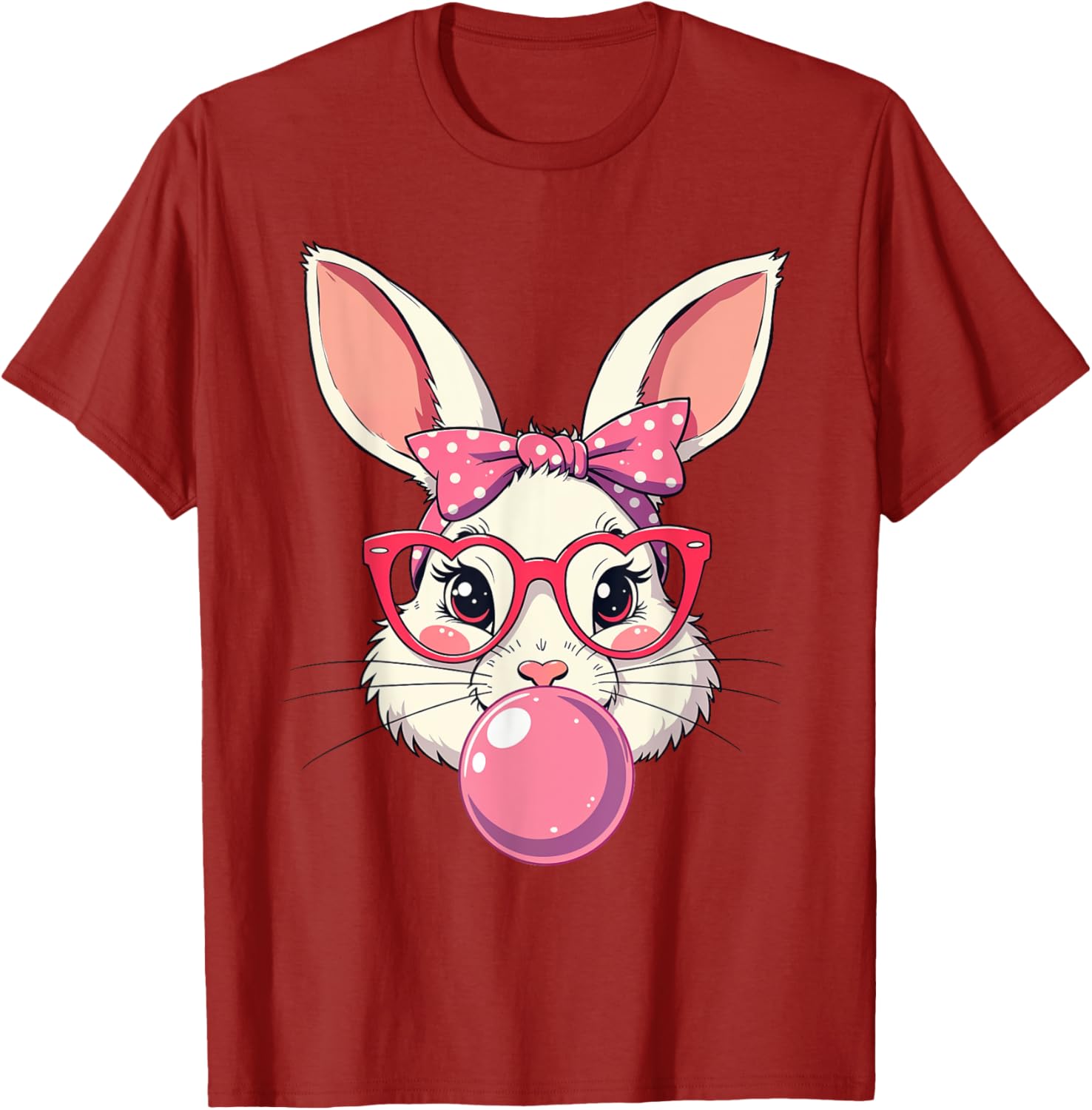 Cute Bunny Face Bow T-Shirt for Easter Fun - Kids and Adults Available - 8