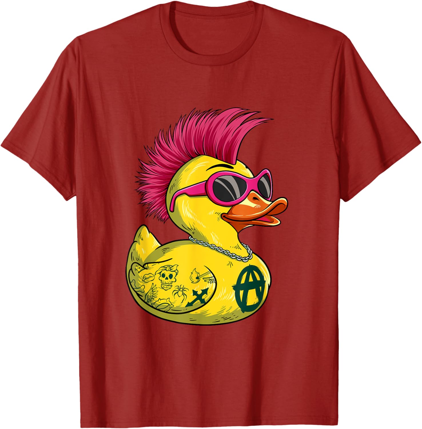 Punk Duck Rocker T-Shirt for Bold Style Lovers - Unique Fashion Statement - 8