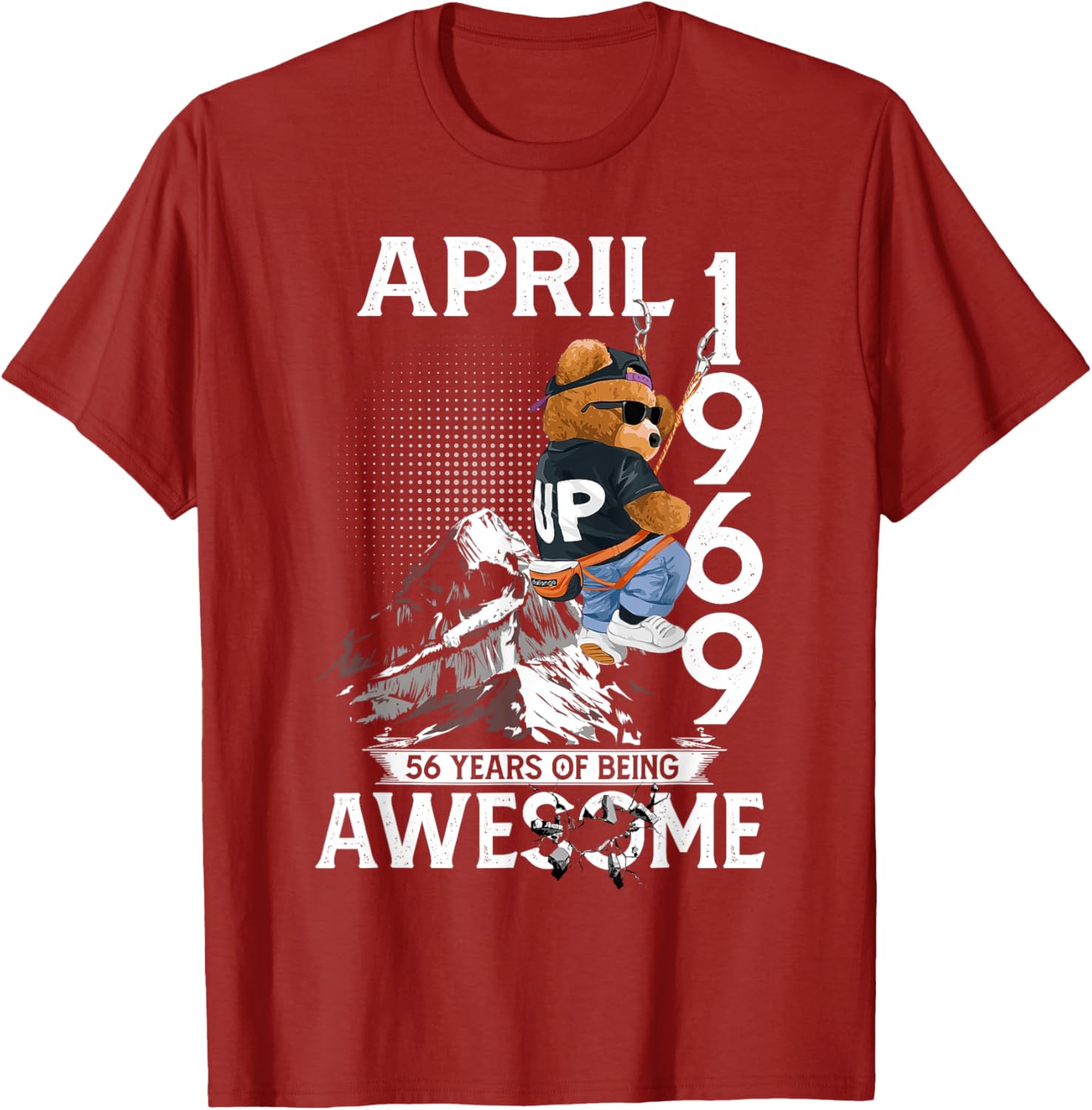 56th Birthday Bear T-Shirt for Real Legends Born April 1969 - 3