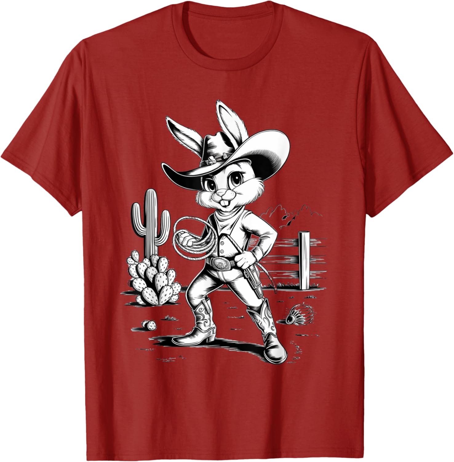 Cowboy Bunny Western Adventure T-Shirt for Fun Desert Inspired Style - 11