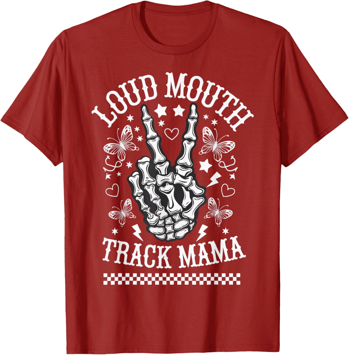 Fun Loud Mouth Track Mama T-Shirt for Stylish Moms on the Go - 1