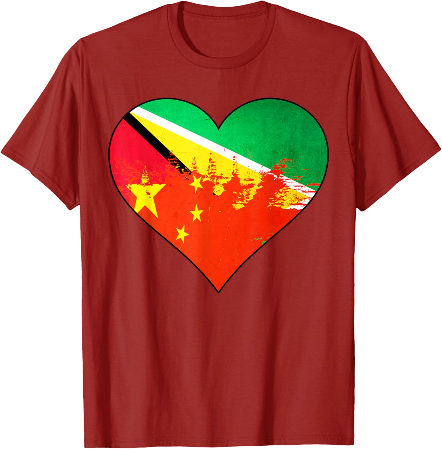 Guyanese and Chinese Heritage Flag T-Shirt for Cultural Pride and Style - 12
