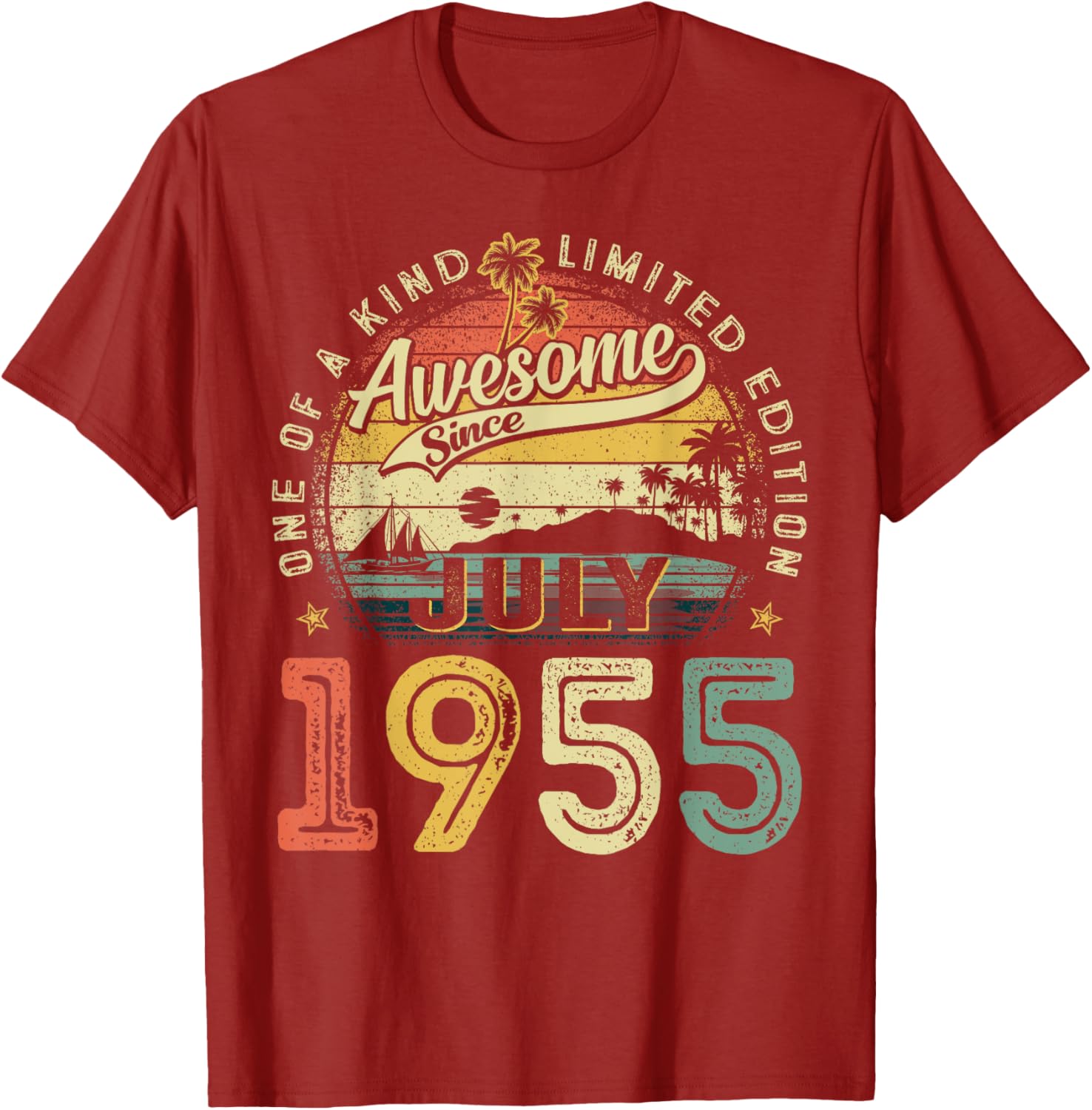 Vintage 70th Birthday T-Shirt for Men Born in July 1955 - Perfect Gift! - 2