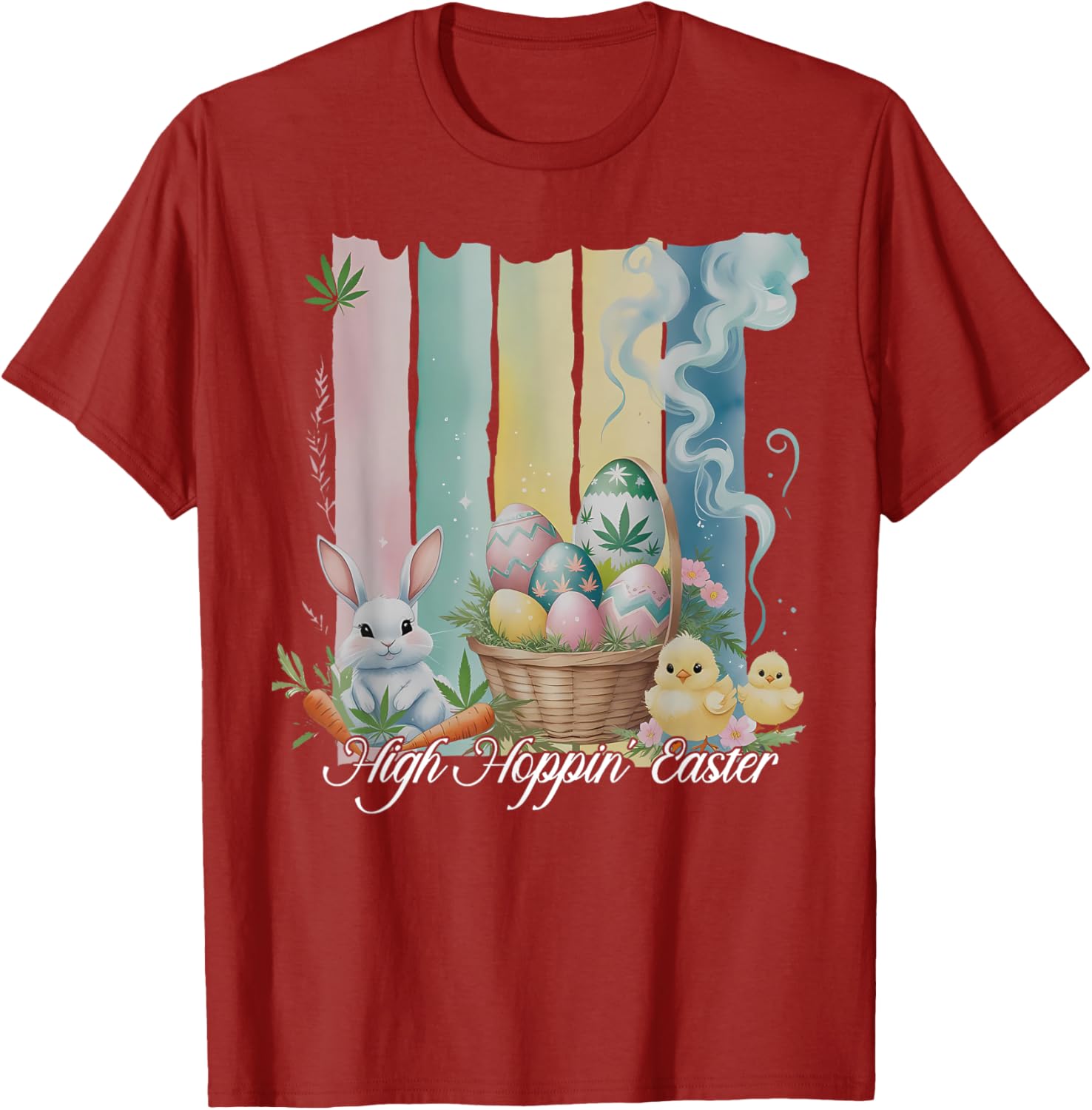 Easter Bunny Eggs Flower Cannabis Weed Stoner T-Shirt for Fun Loving Fans - 9