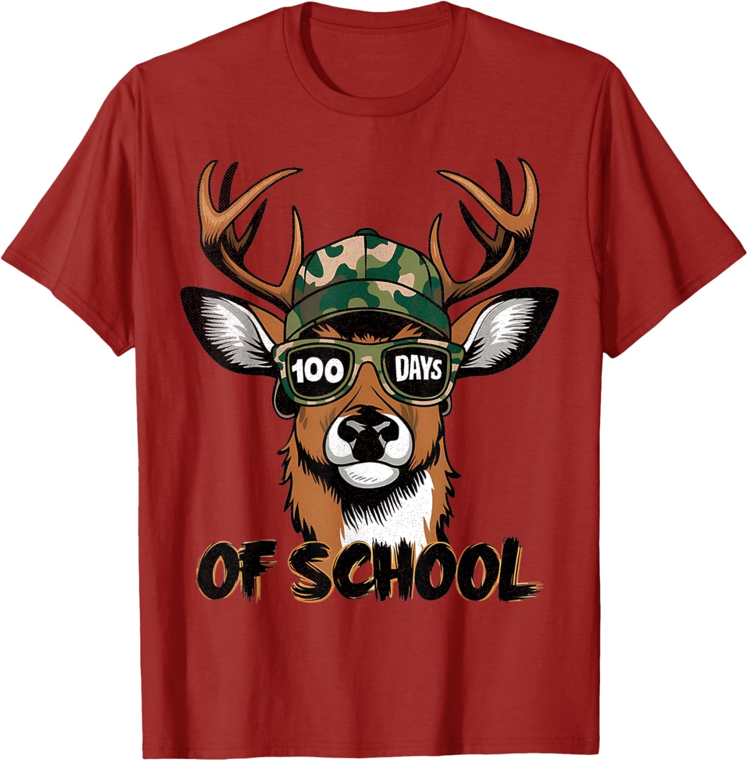 100 Days of School Deer Hunting T-Shirt for Kids Fun and Stylish - 11