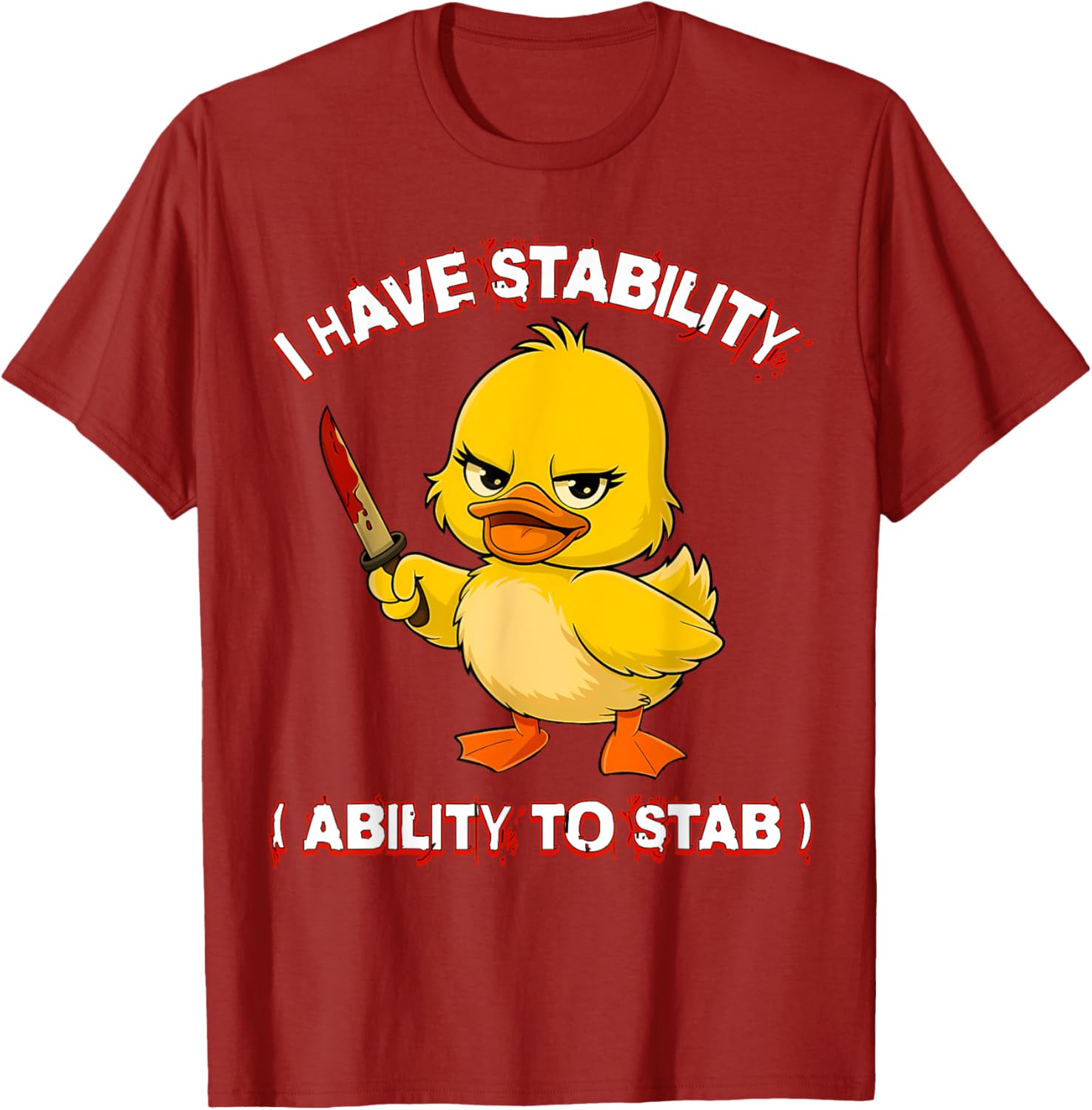 Funny Sarcastic Stability Ability Duck Meme T-Shirt for Unique Style - 27