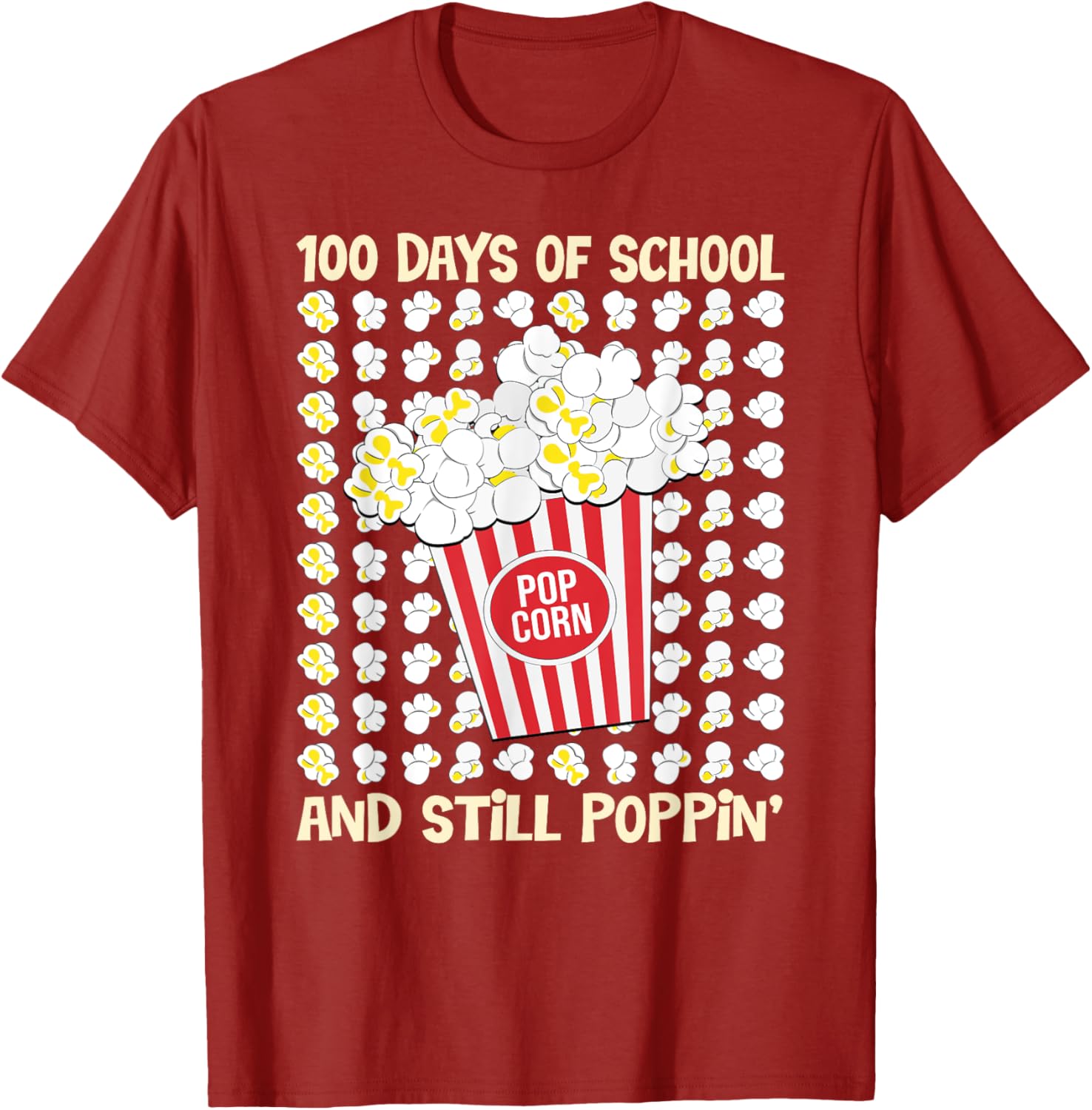 100 Days of School Loving Popcorn T-Shirt for Kids and Adults - 2