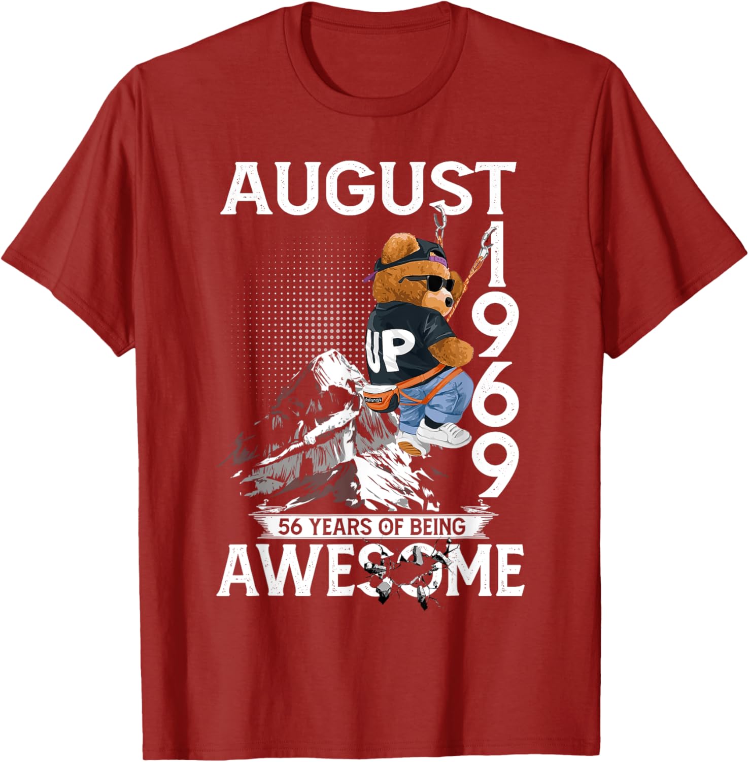 56th Birthday Bear Legends August 1969 T-Shirt for Men Gifts - 22