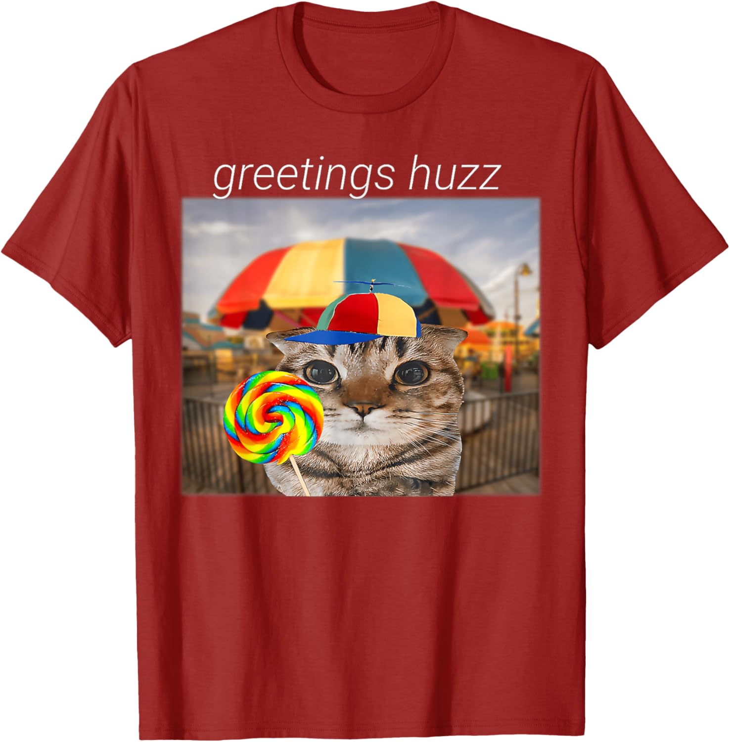 Funny Cat Huzz Meme T-Shirt for Men and Women - Cute Lollipop Design - 18