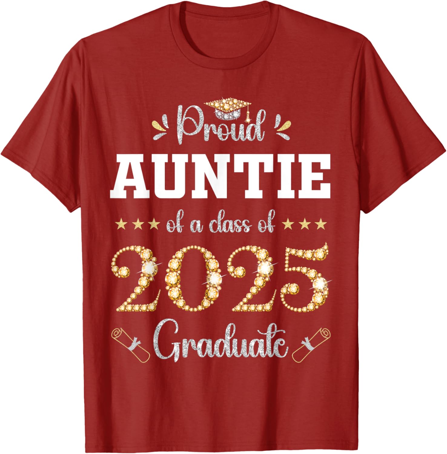 Proud Auntie of 2025 Graduate Graduation T-Shirt for Celebrating Achievements - 7