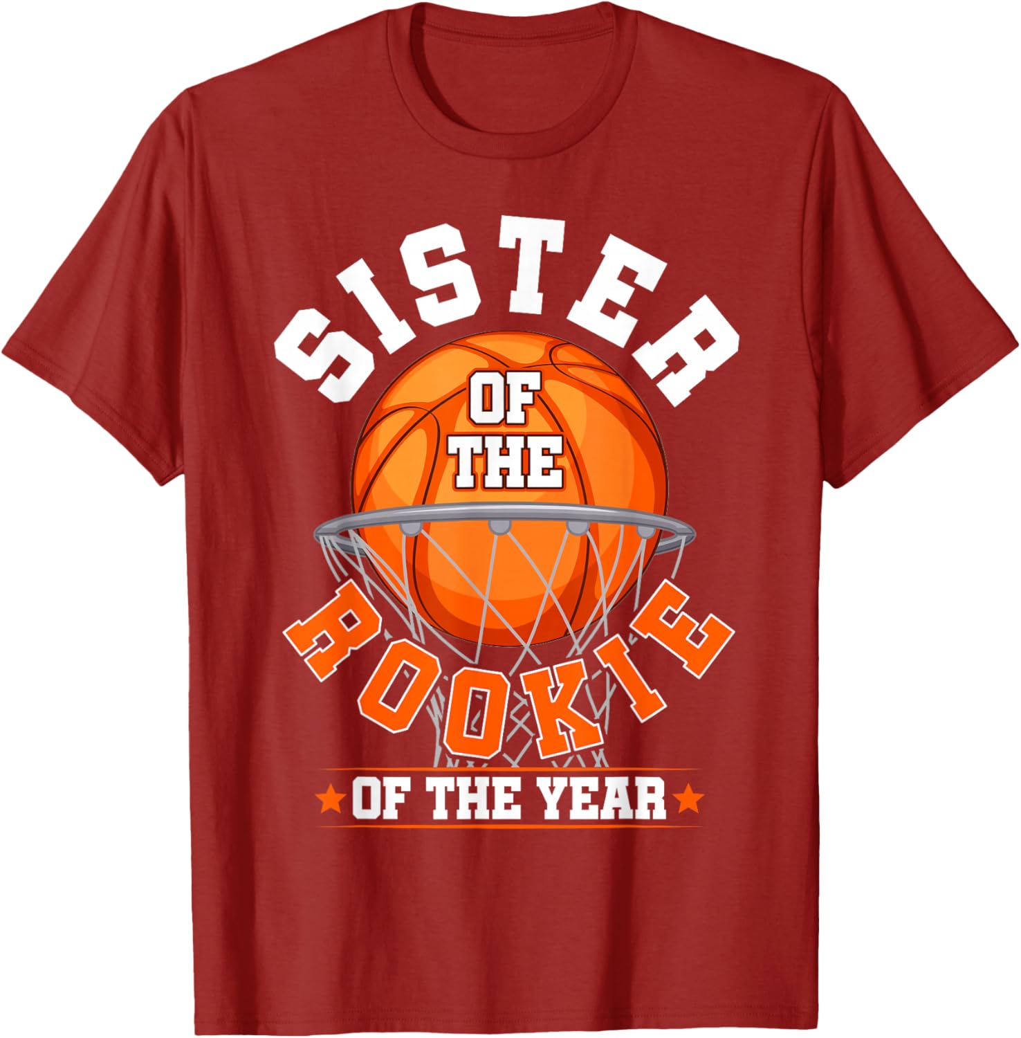 Adorable Sister of Rookie 1st Birthday Basketball Family Matching T-Shirt - 17