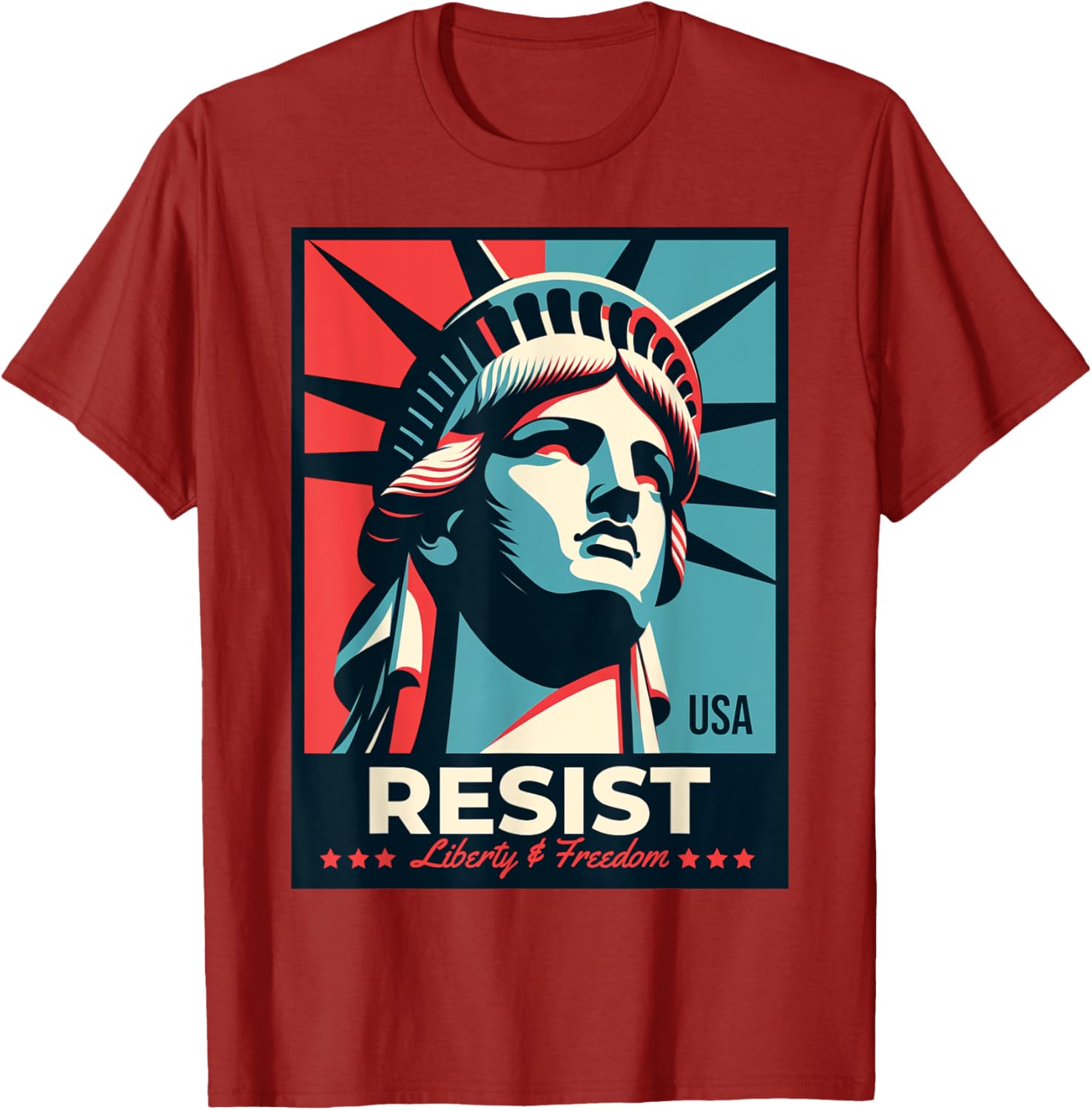 Resist T-Shirt with Statue of Liberty Design - Stylish Activist Apparel - 26