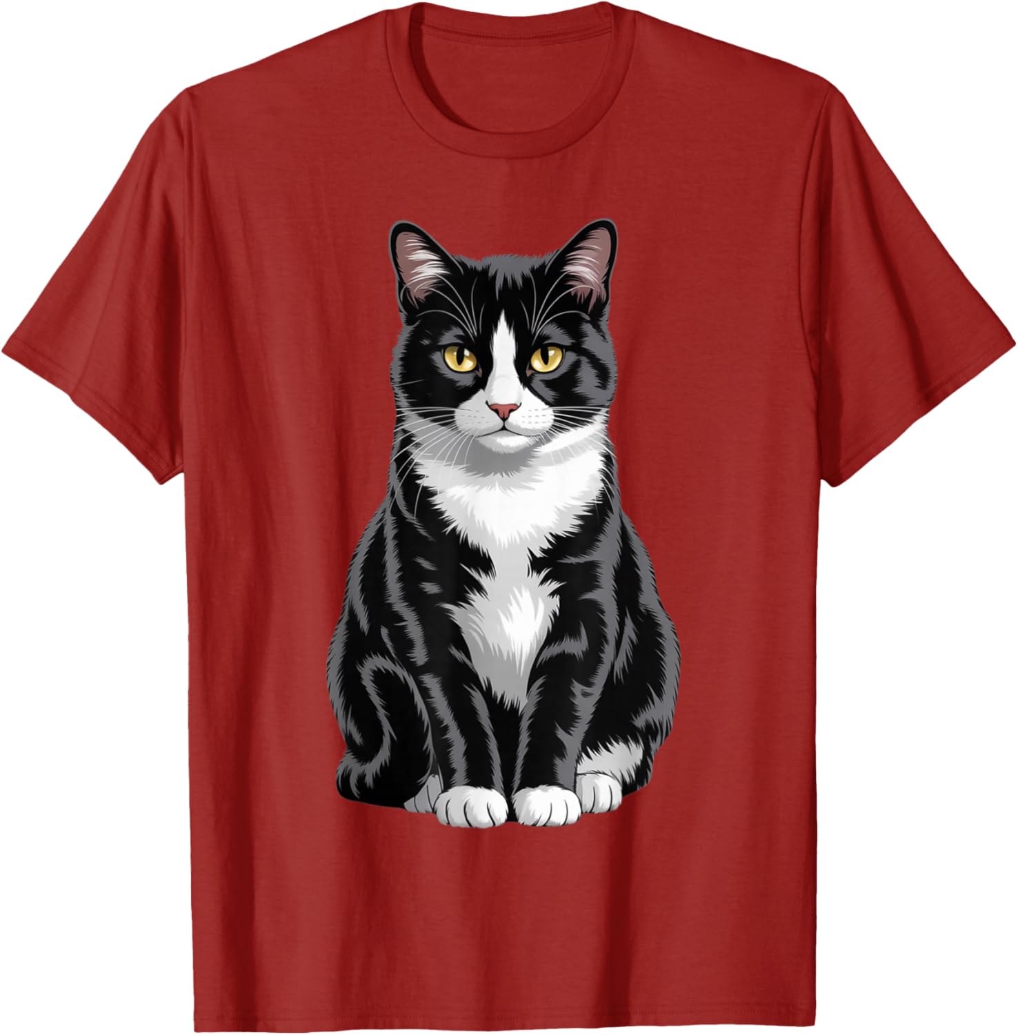 Majestic Tuxedo Cat Art T-Shirt for Cat Lovers - Unisex Kids and Adults - 10