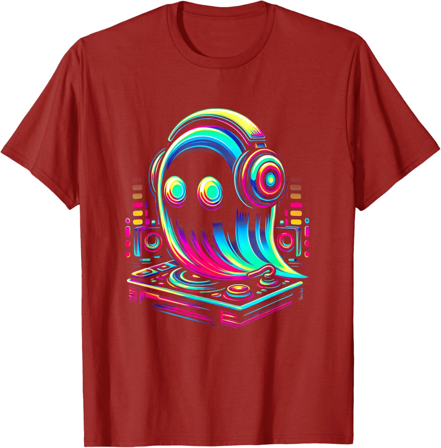 Ghost Optical EDM Rave DJ T-Shirt for House Music Festival Fans - 2