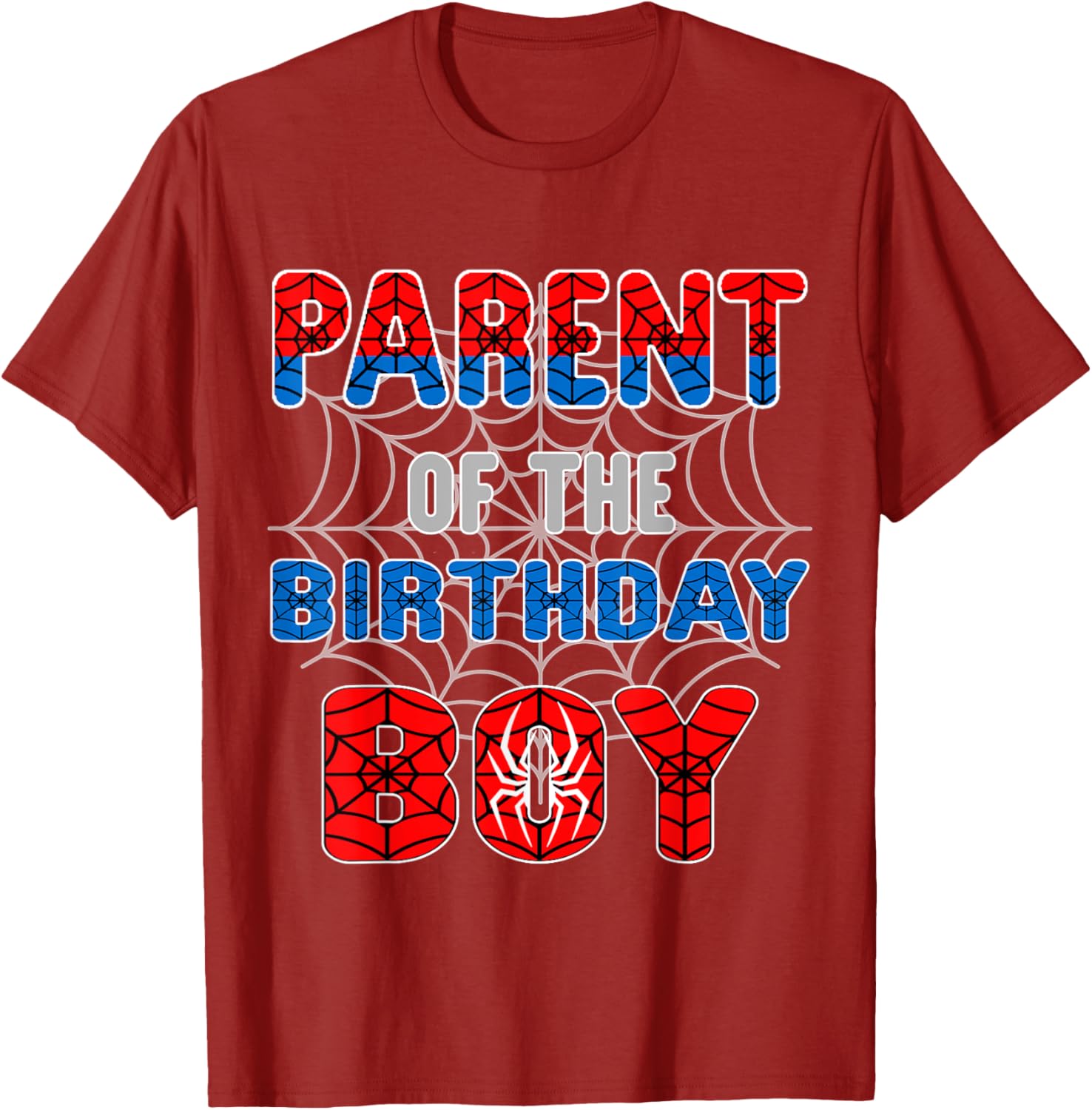 Spider Web Birthday Party T-Shirt for Proud Parents of the Birthday Boy - 12