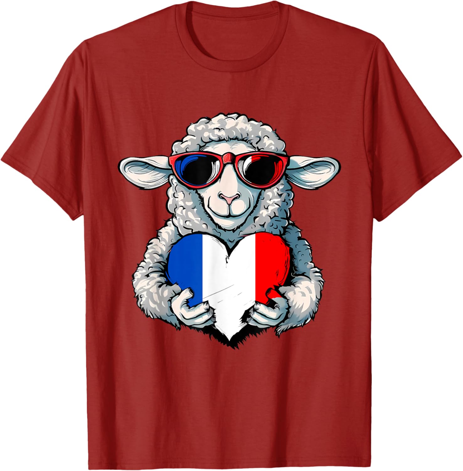 French Pride T-Shirt with France Flag and Sheep Design for Stylish Wear - 25