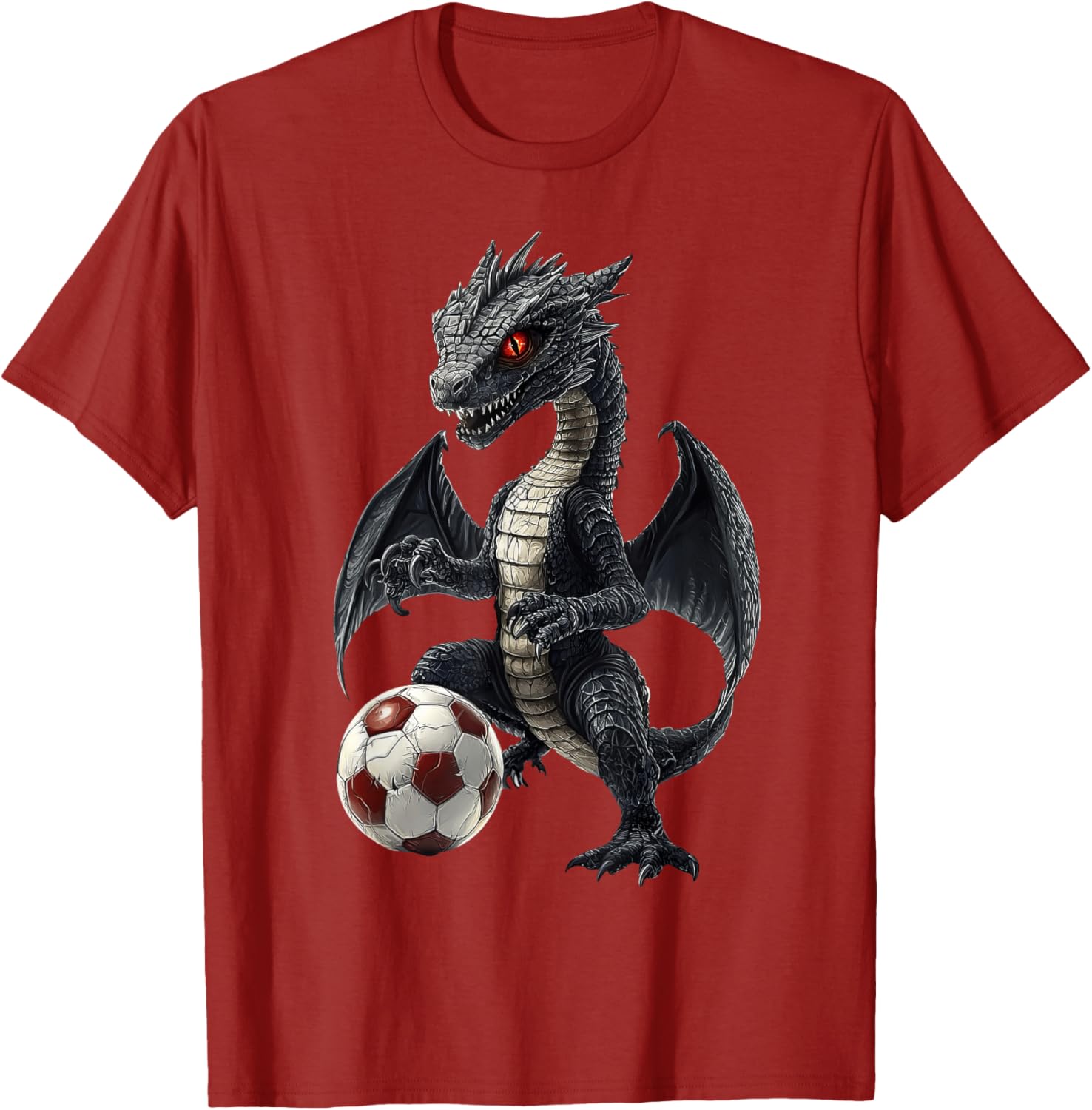 Fun Dragon Playing Soccer T-Shirt for Kids and Adults - Cute Sports Tee - 7