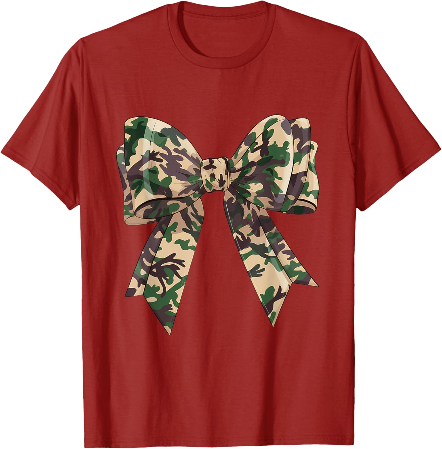 Chic Camouflage Bow Coquette T-Shirt for Hunting Women and Girls - 9