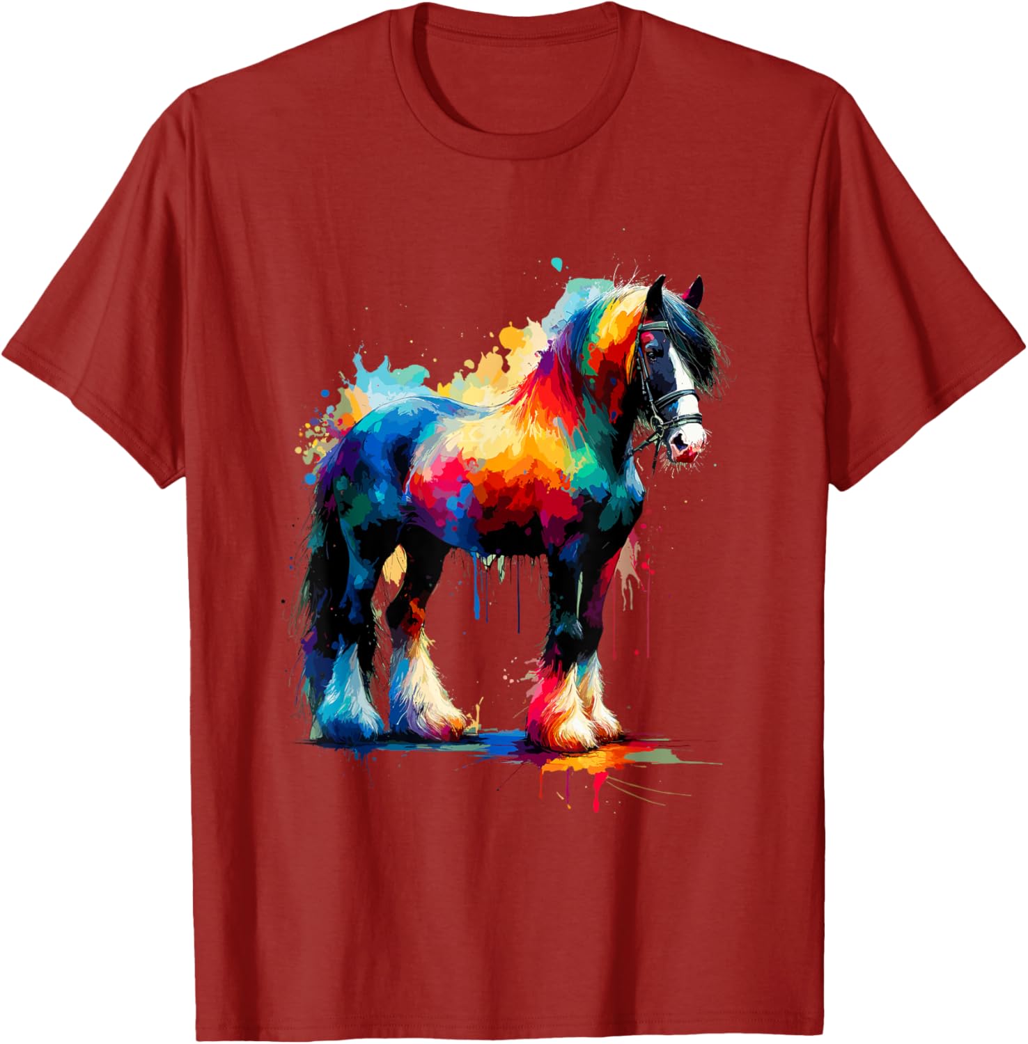 Splash Art Gypsy Vanner Horse T-Shirt for Equestrian Lovers - 14