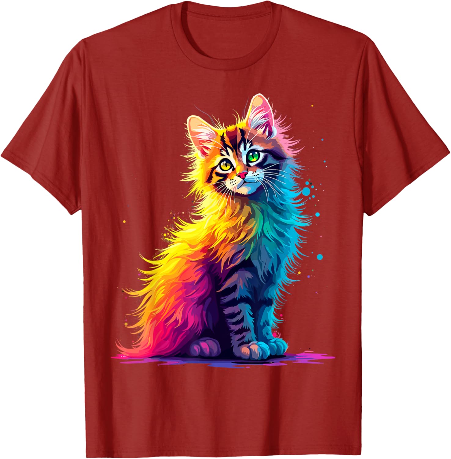 Colorful Cute Kitty T-Shirt for Cat Lovers - Fun Pop Art Design for All Ages - 7