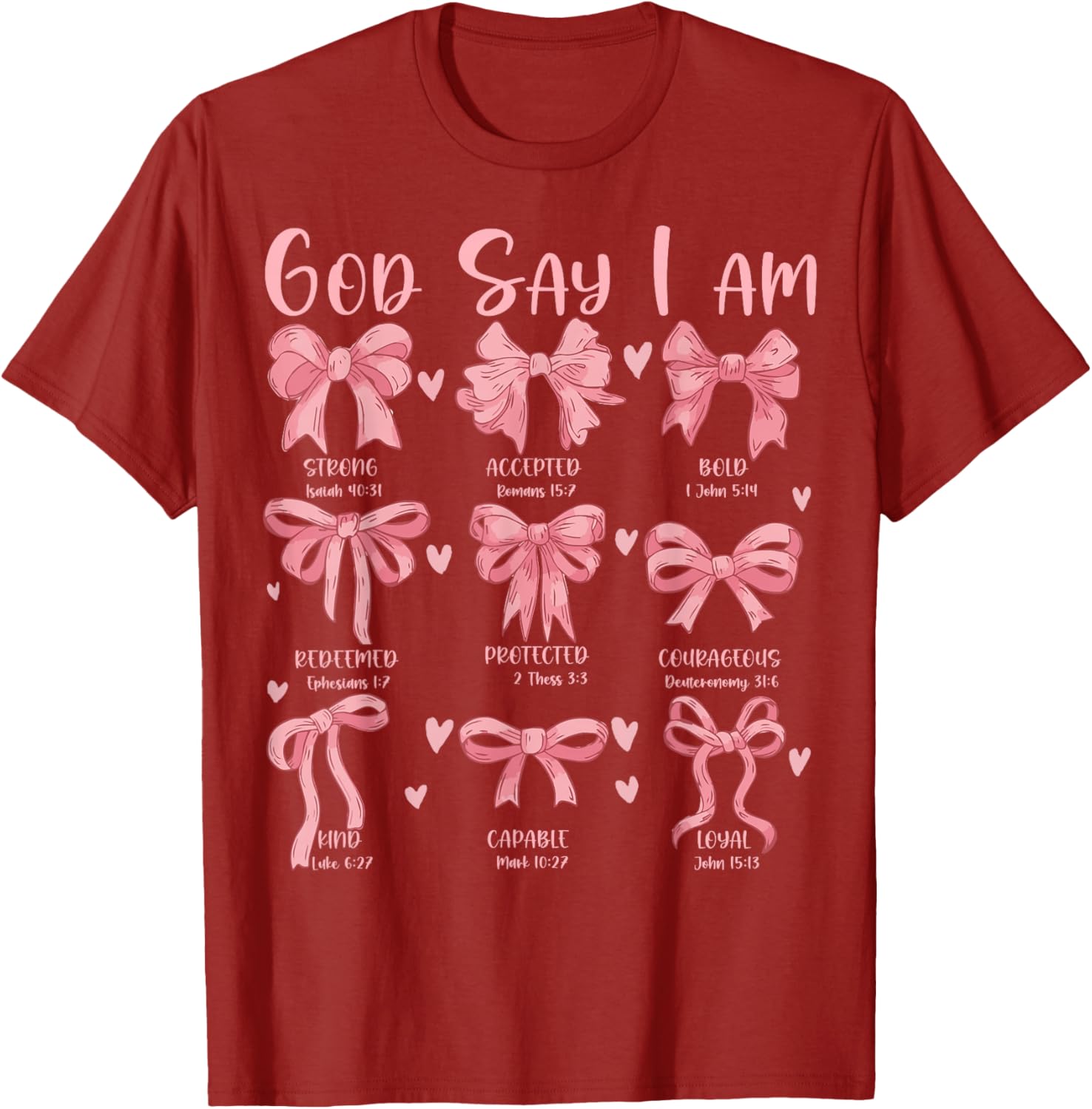 Cute Coquette Bow Christian Girls T-Shirt with Jesus for Church Wear - 16